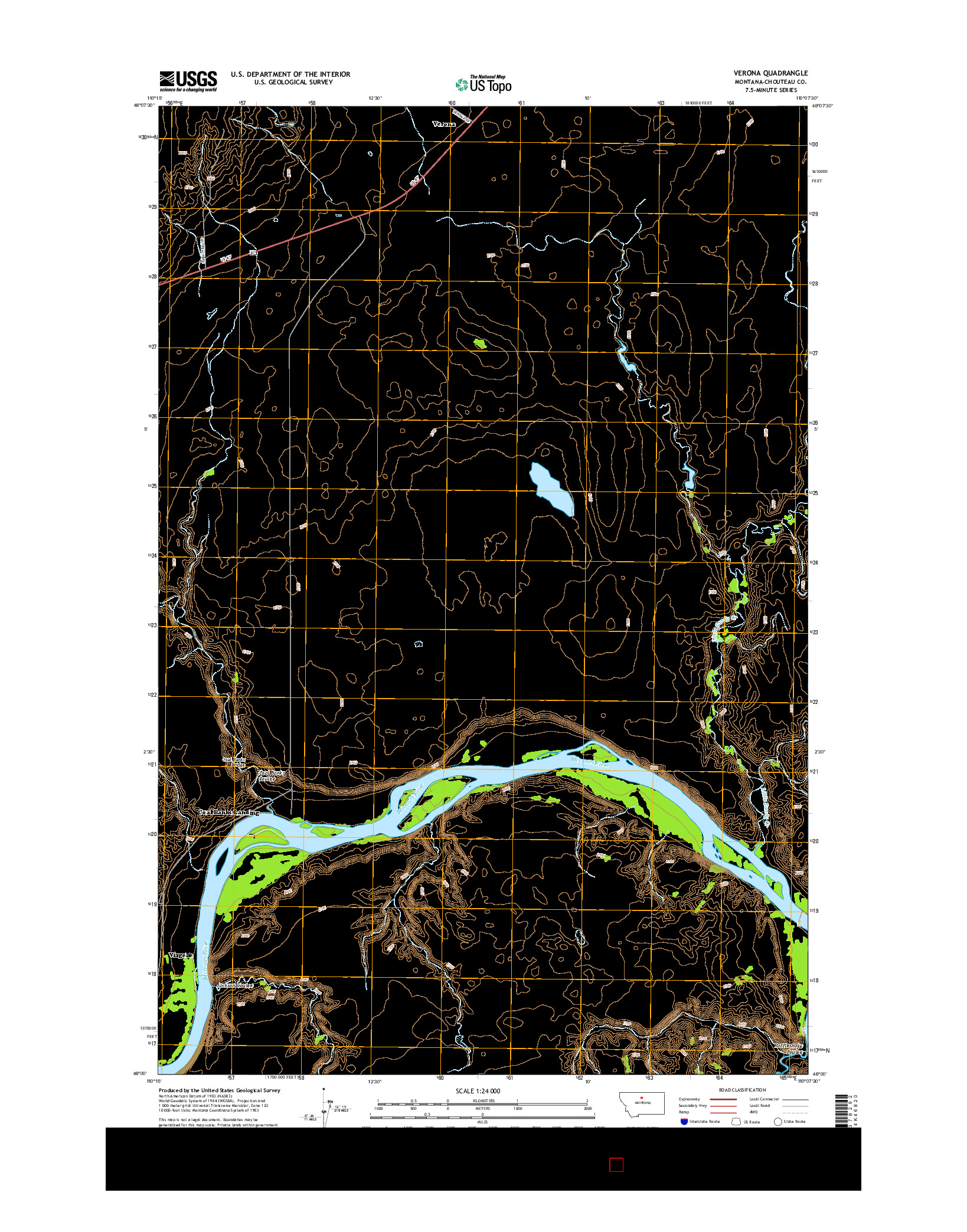 USGS US TOPO 7.5-MINUTE MAP FOR VERONA, MT 2014