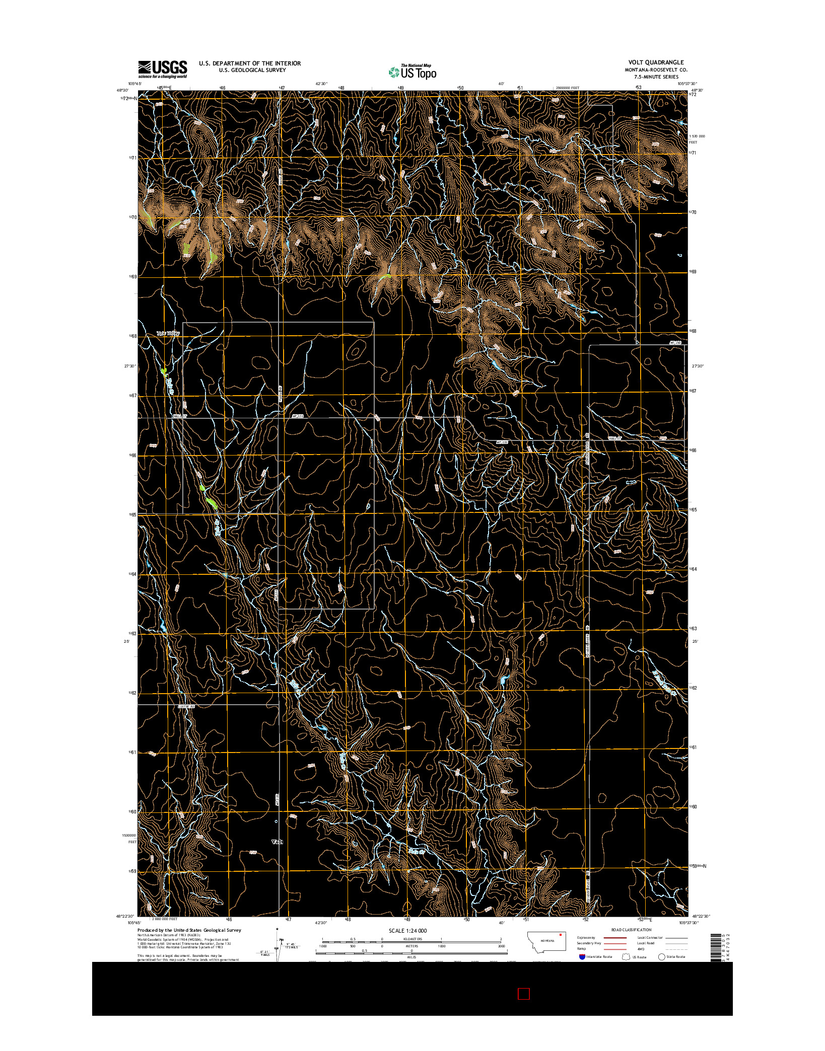 USGS US TOPO 7.5-MINUTE MAP FOR VOLT, MT 2014
