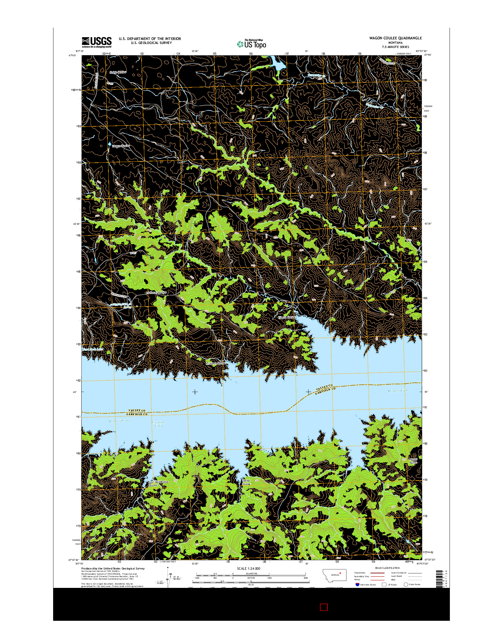 USGS US TOPO 7.5-MINUTE MAP FOR WAGON COULEE, MT 2014