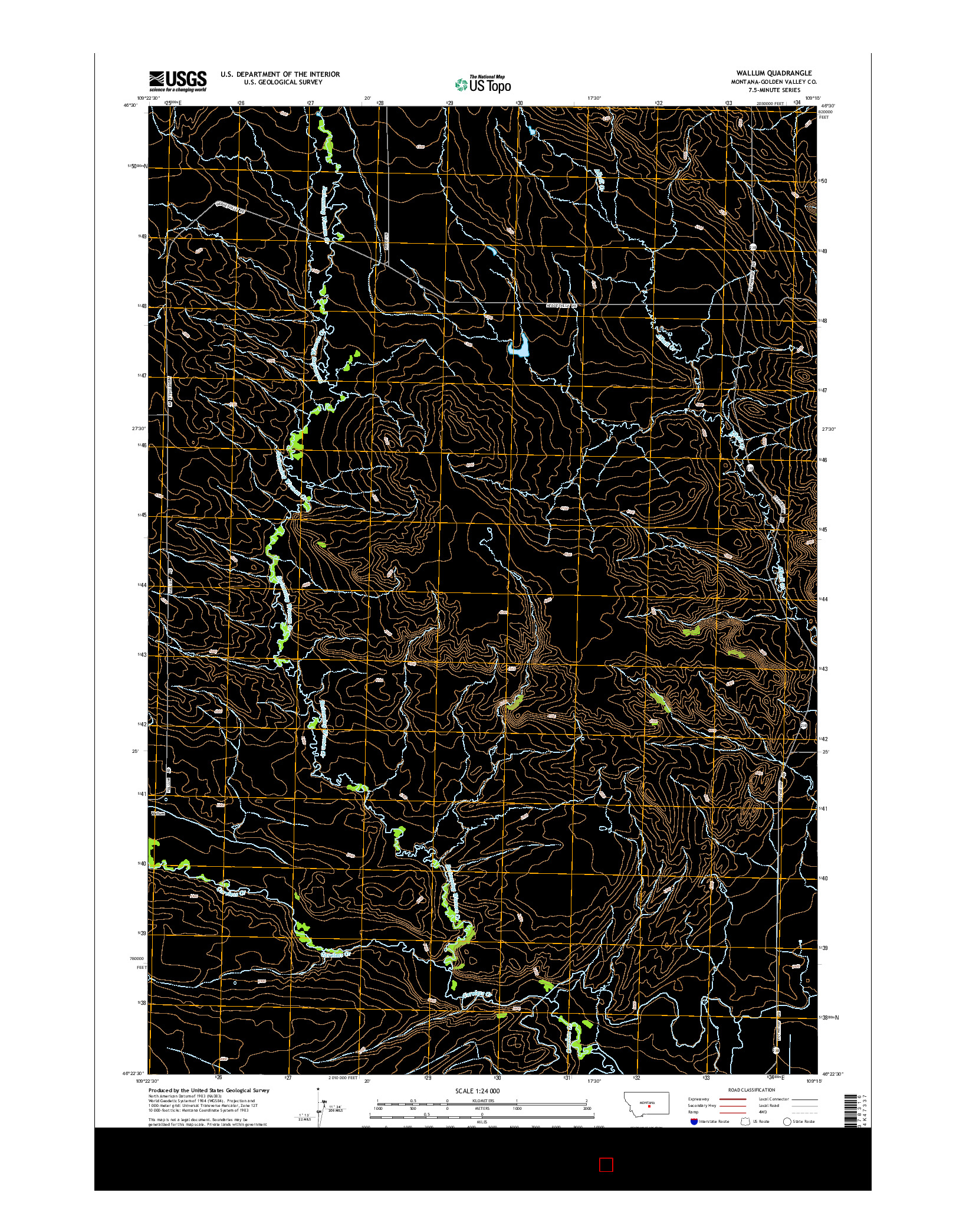 USGS US TOPO 7.5-MINUTE MAP FOR WALLUM, MT 2014