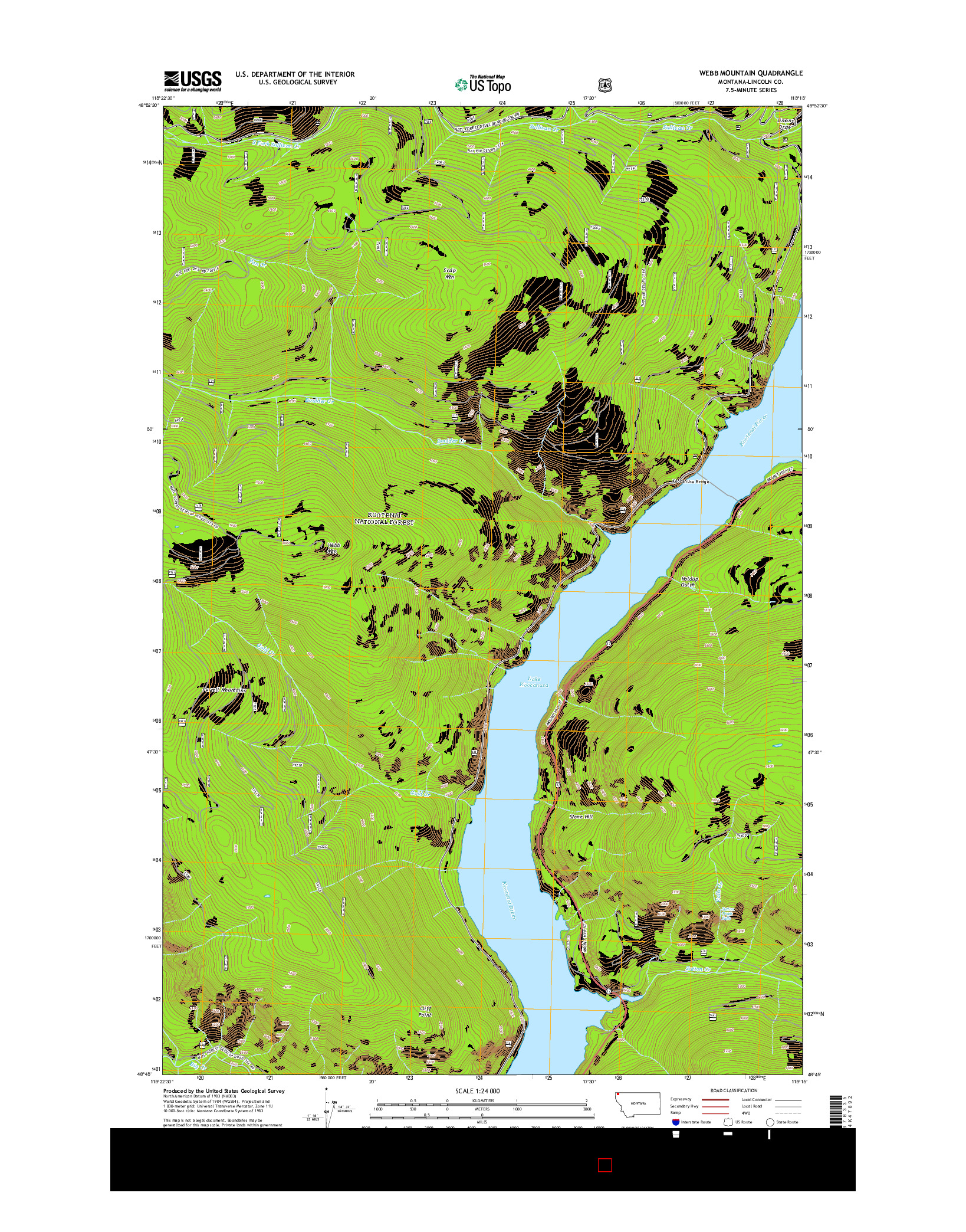 USGS US TOPO 7.5-MINUTE MAP FOR WEBB MOUNTAIN, MT 2014