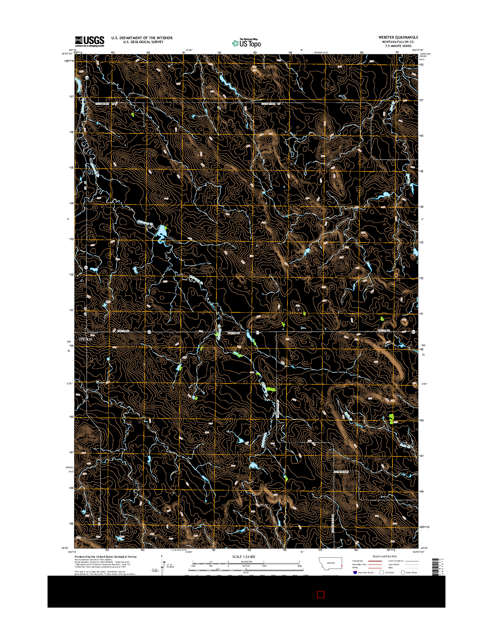 USGS US TOPO 7.5-MINUTE MAP FOR WEBSTER, MT 2014