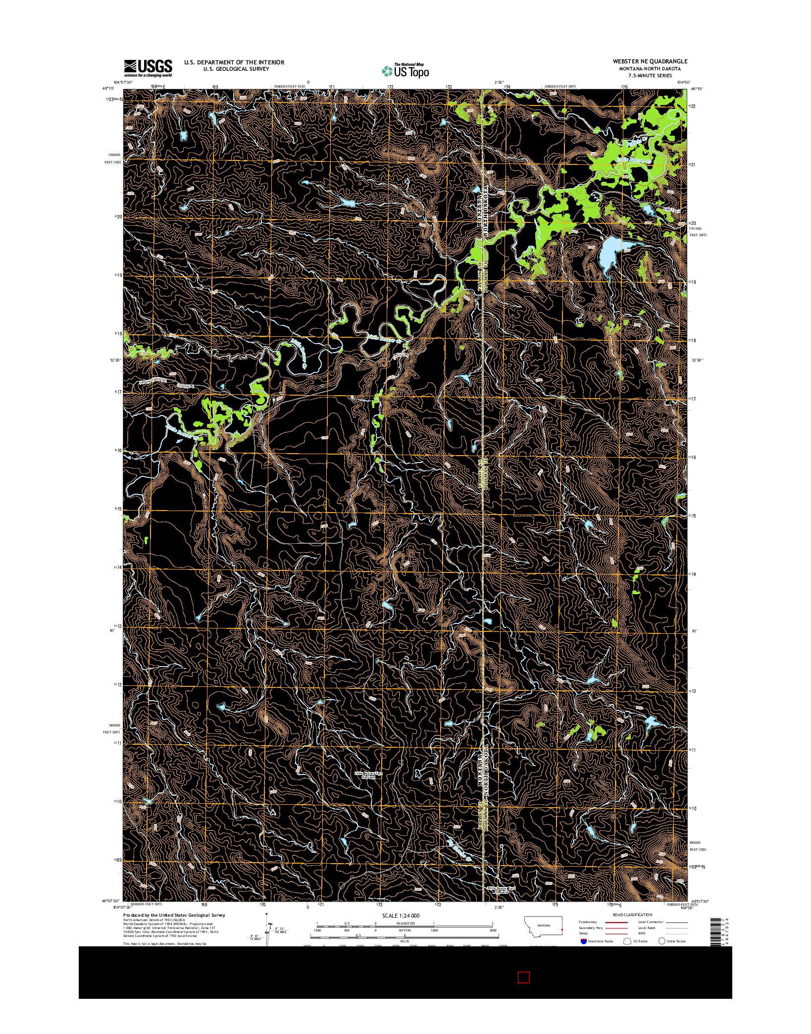 USGS US TOPO 7.5-MINUTE MAP FOR WEBSTER NE, MT-ND 2014