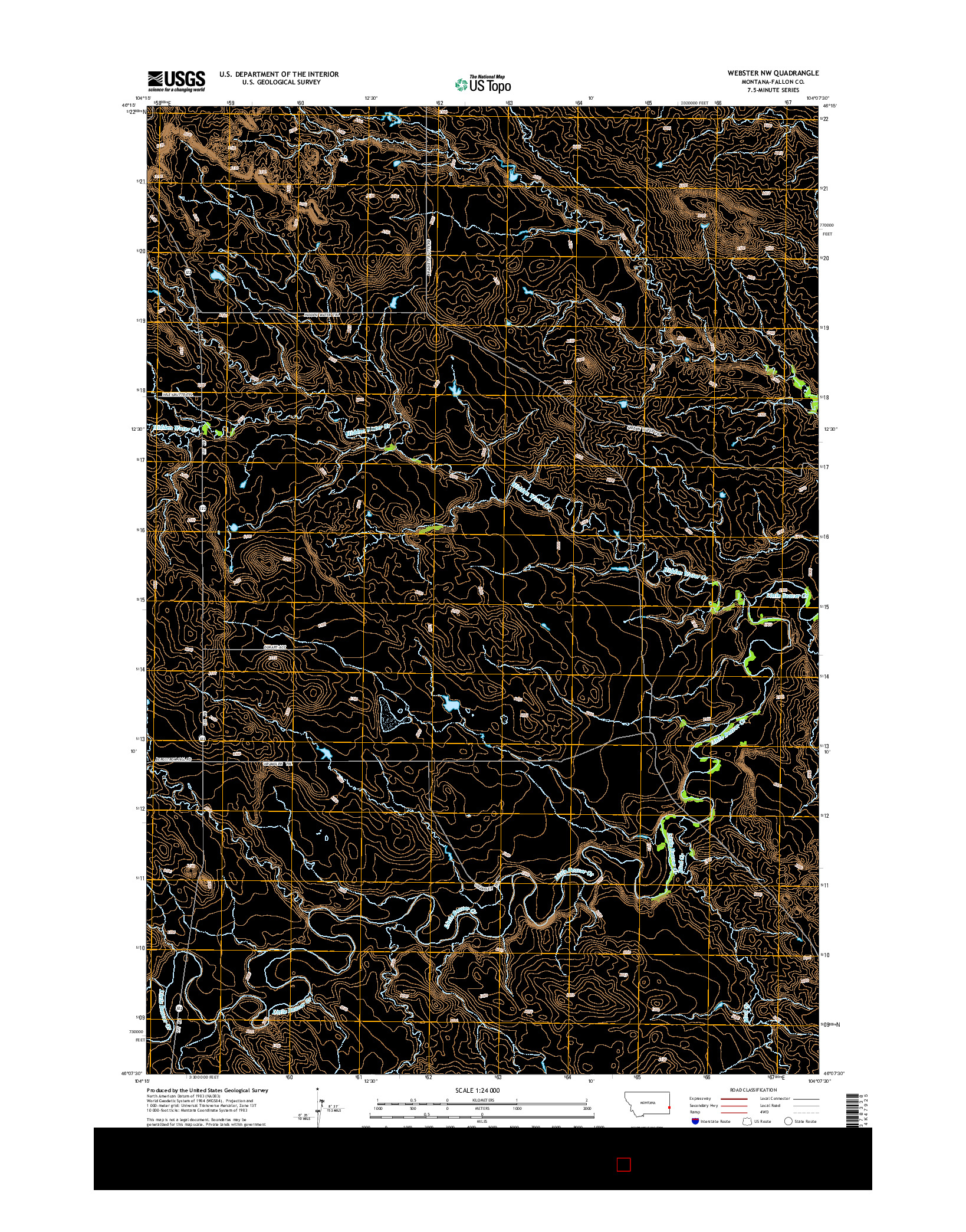 USGS US TOPO 7.5-MINUTE MAP FOR WEBSTER NW, MT 2014