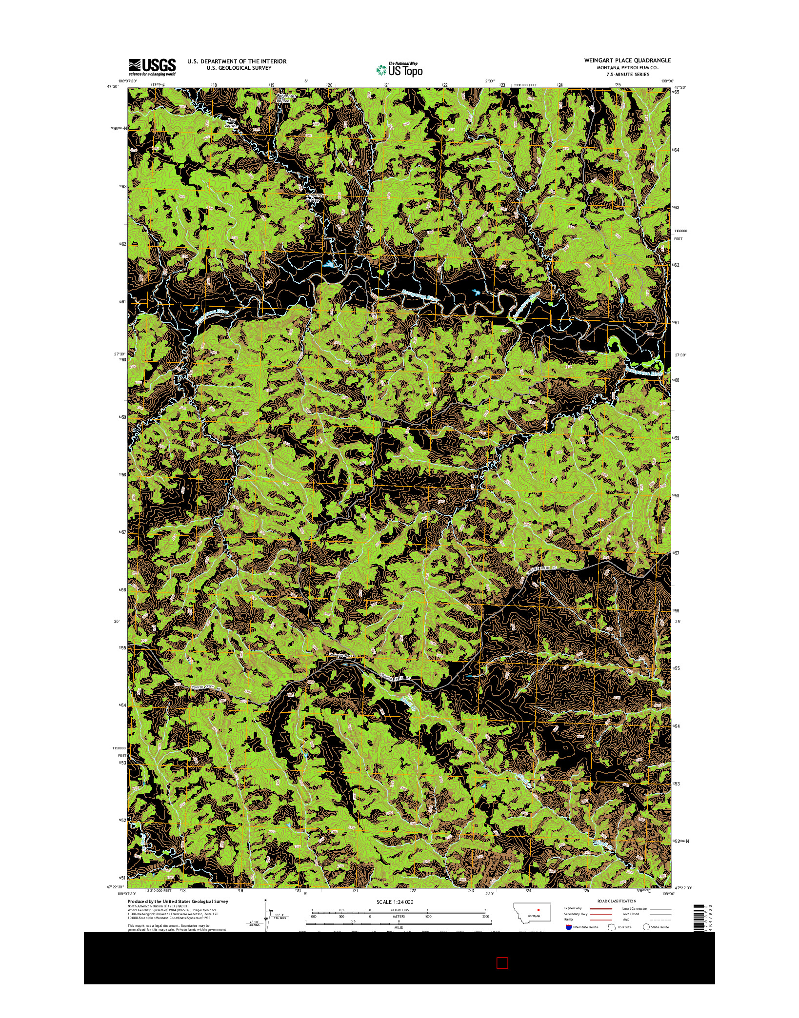 USGS US TOPO 7.5-MINUTE MAP FOR WEINGART PLACE, MT 2014