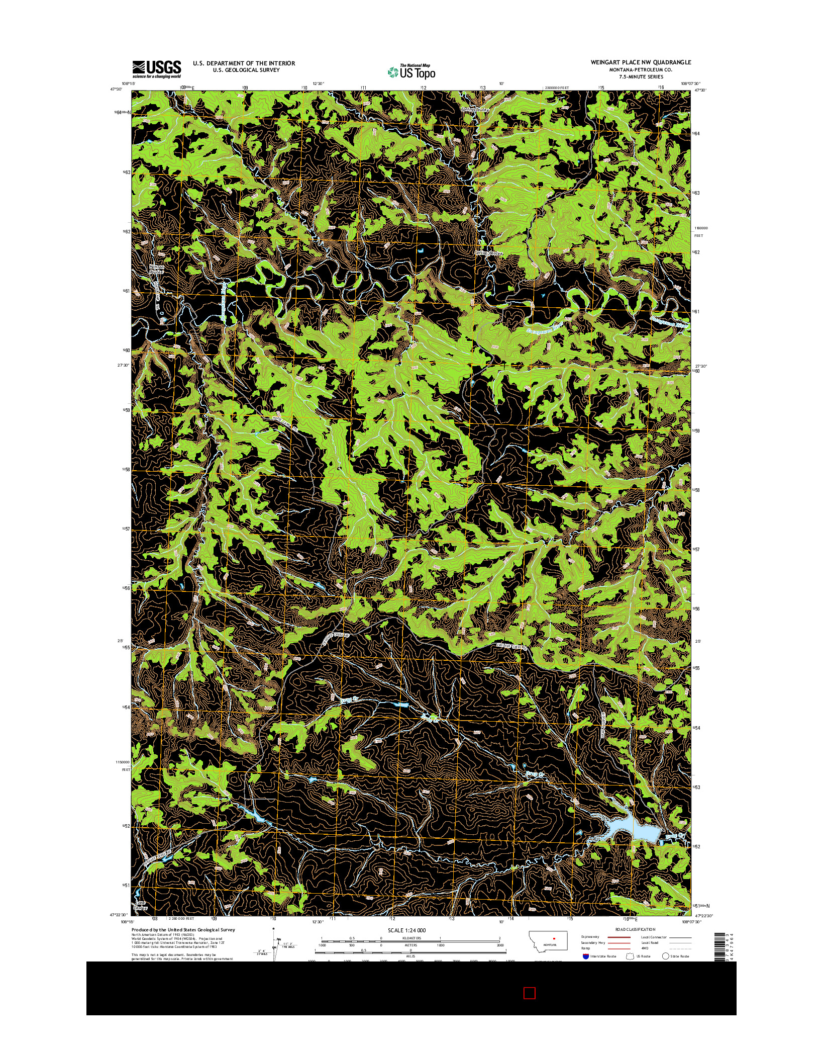 USGS US TOPO 7.5-MINUTE MAP FOR WEINGART PLACE NW, MT 2014