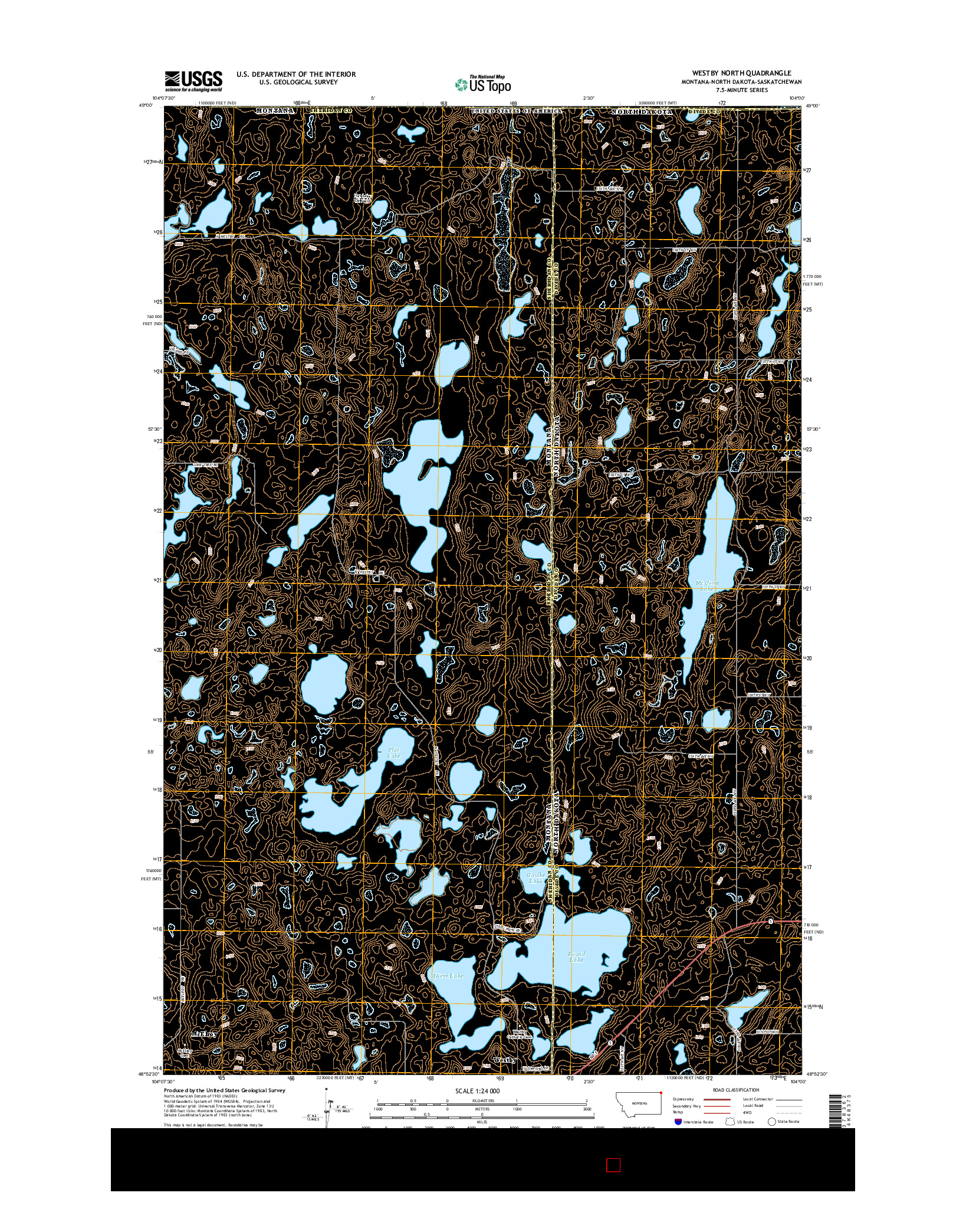 USGS US TOPO 7.5-MINUTE MAP FOR WESTBY NORTH, MT-ND-SK 2014