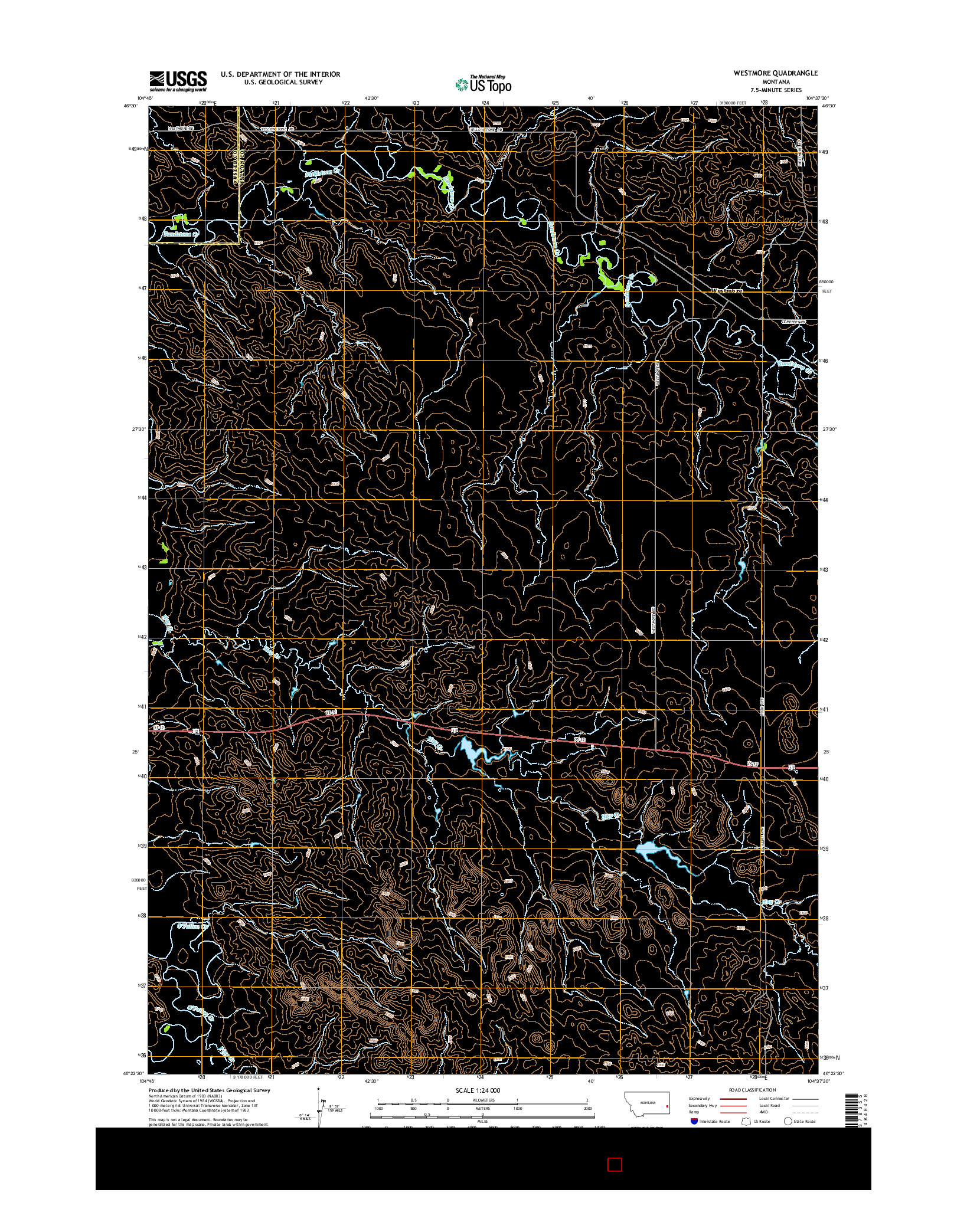USGS US TOPO 7.5-MINUTE MAP FOR WESTMORE, MT 2014