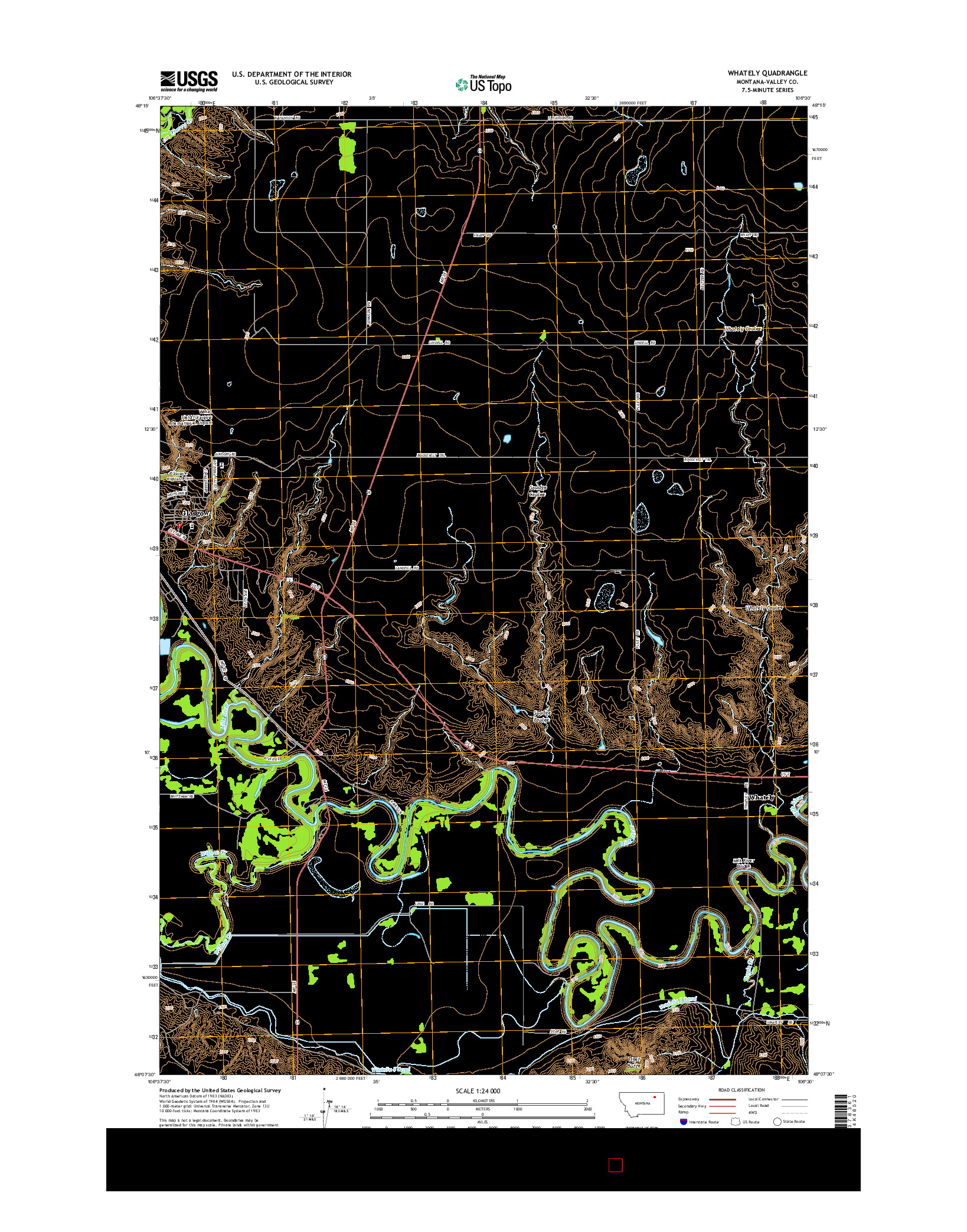 USGS US TOPO 7.5-MINUTE MAP FOR WHATELY, MT 2014