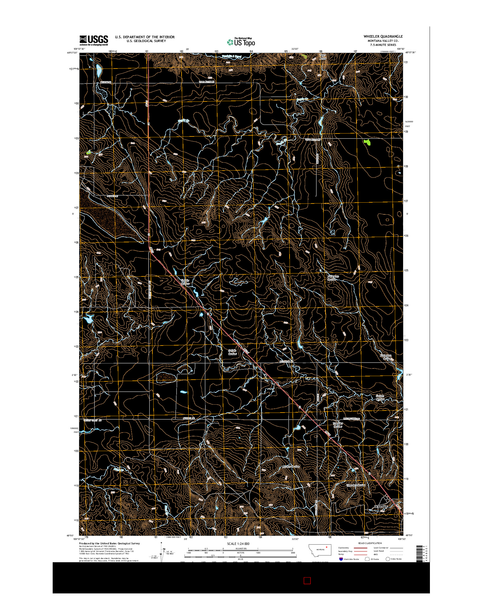 USGS US TOPO 7.5-MINUTE MAP FOR WHEELER, MT 2014
