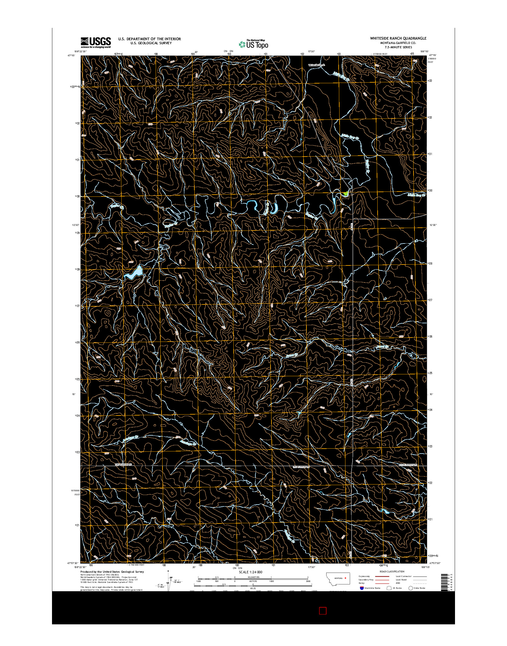 USGS US TOPO 7.5-MINUTE MAP FOR WHITESIDE RANCH, MT 2014