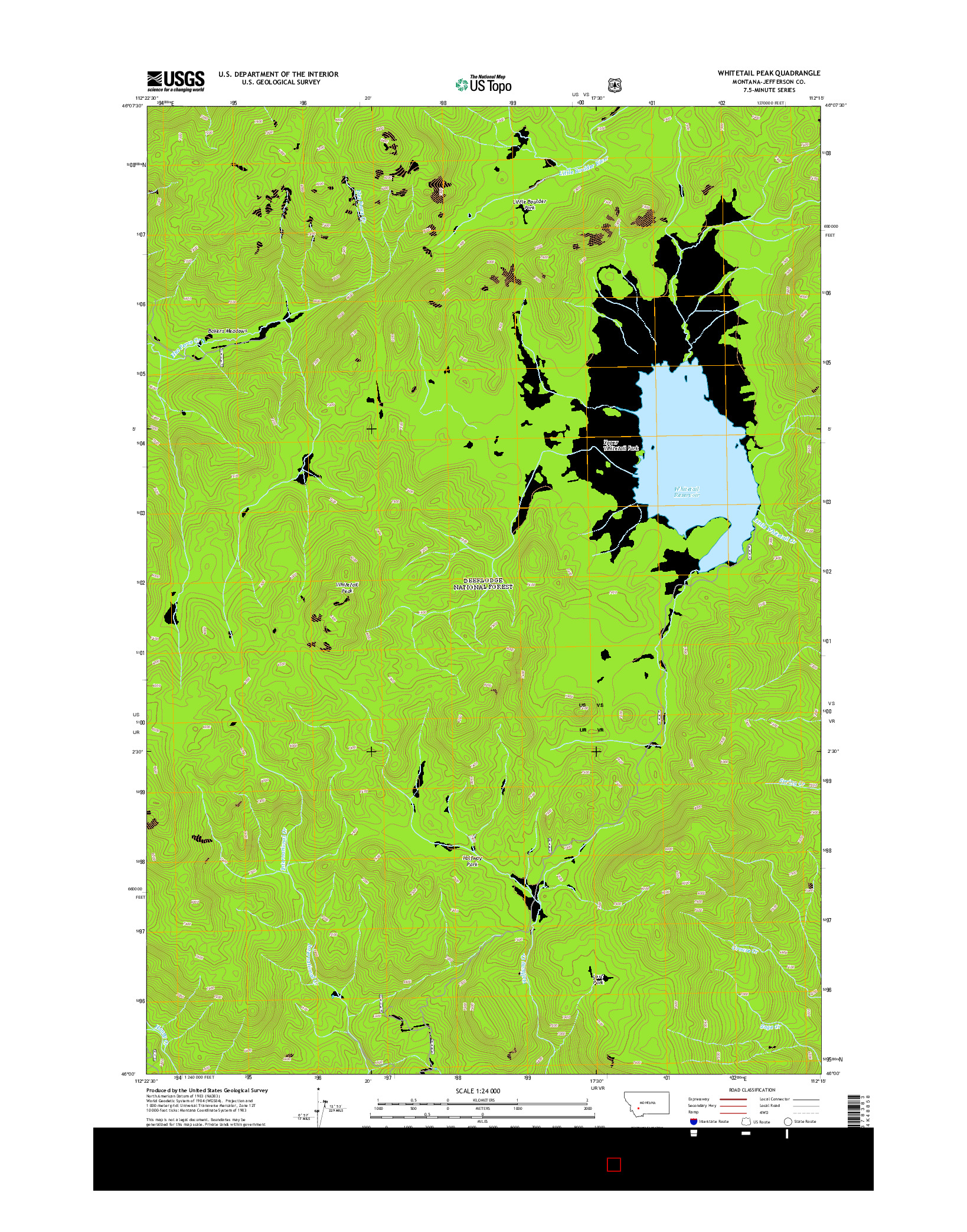 USGS US TOPO 7.5-MINUTE MAP FOR WHITETAIL PEAK, MT 2014