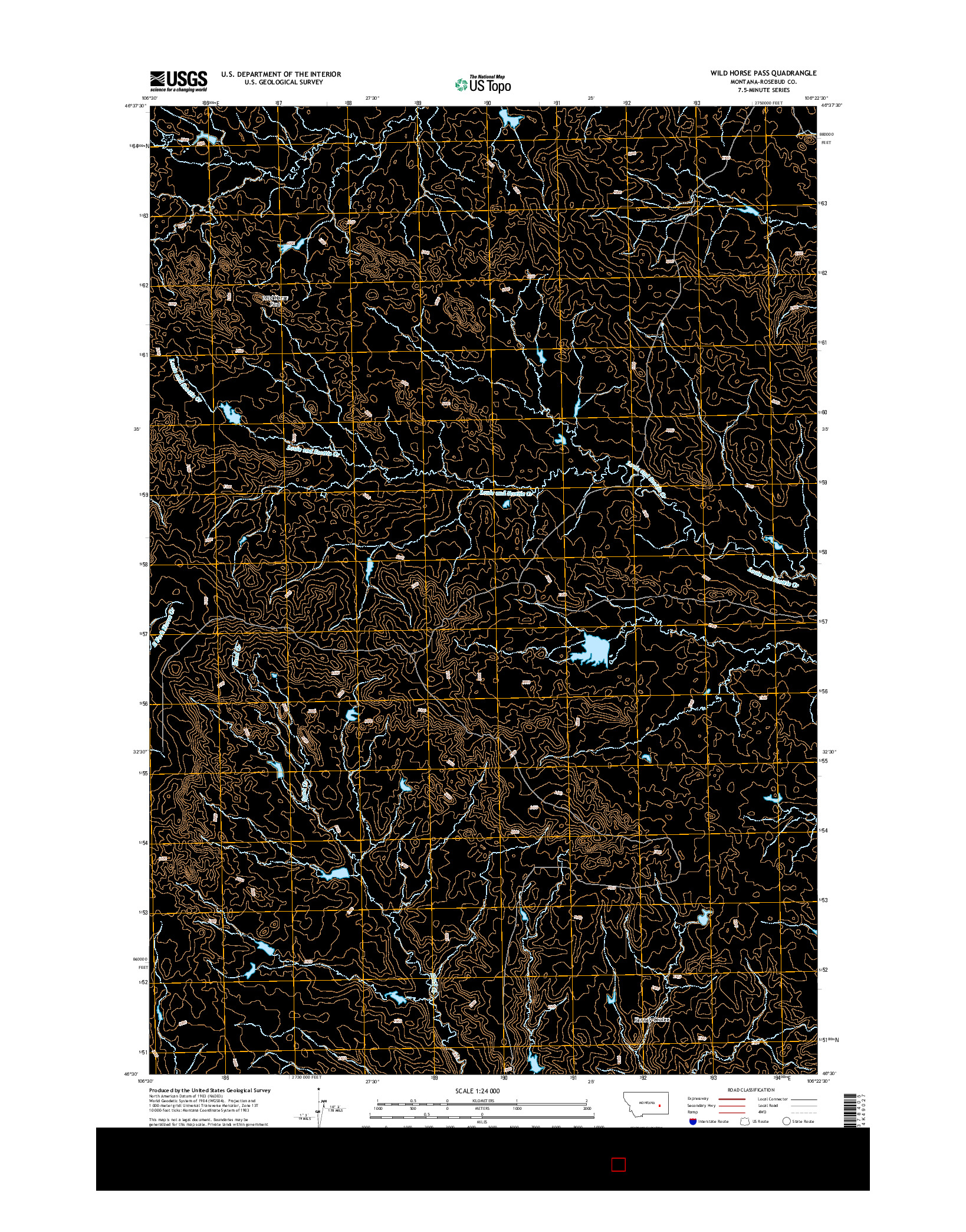 USGS US TOPO 7.5-MINUTE MAP FOR WILD HORSE PASS, MT 2014