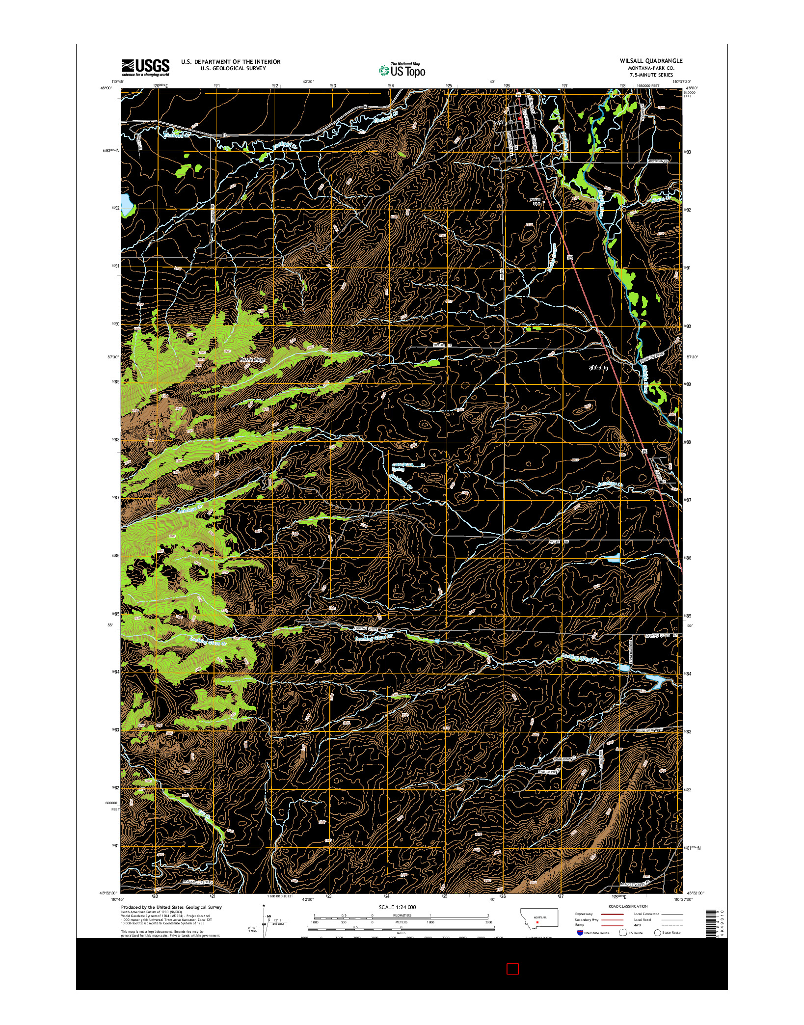 USGS US TOPO 7.5-MINUTE MAP FOR WILSALL, MT 2014