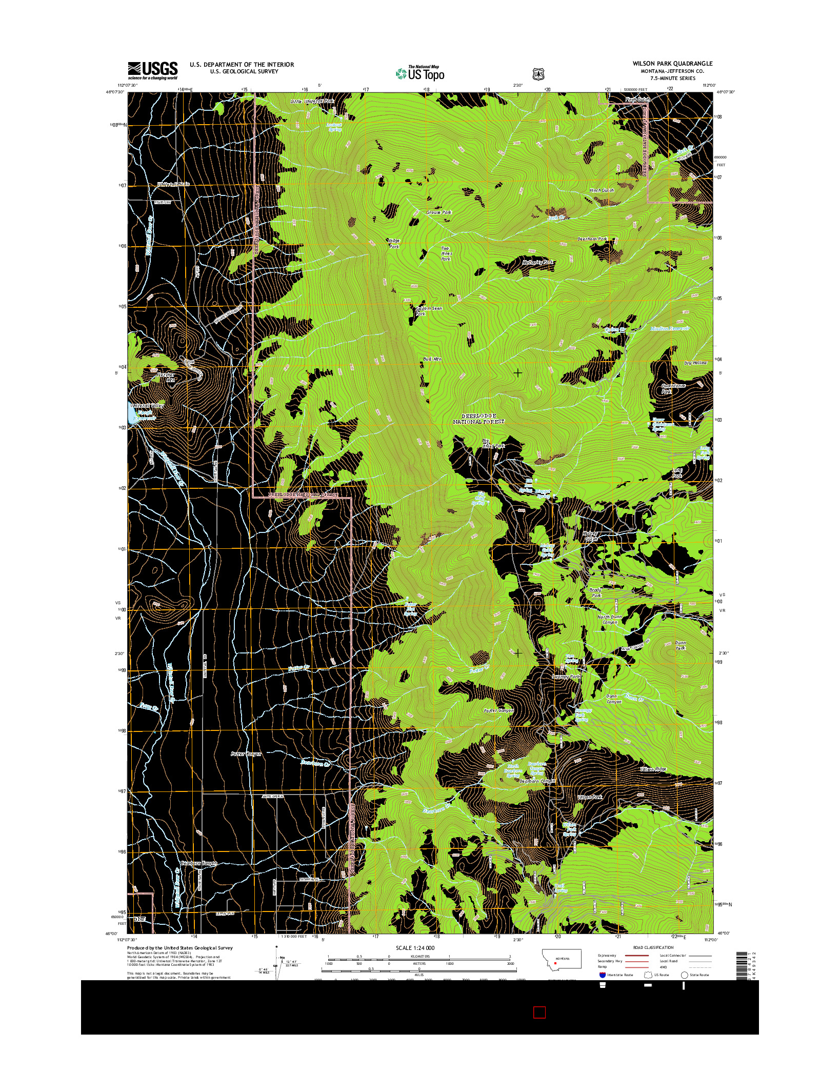 USGS US TOPO 7.5-MINUTE MAP FOR WILSON PARK, MT 2014