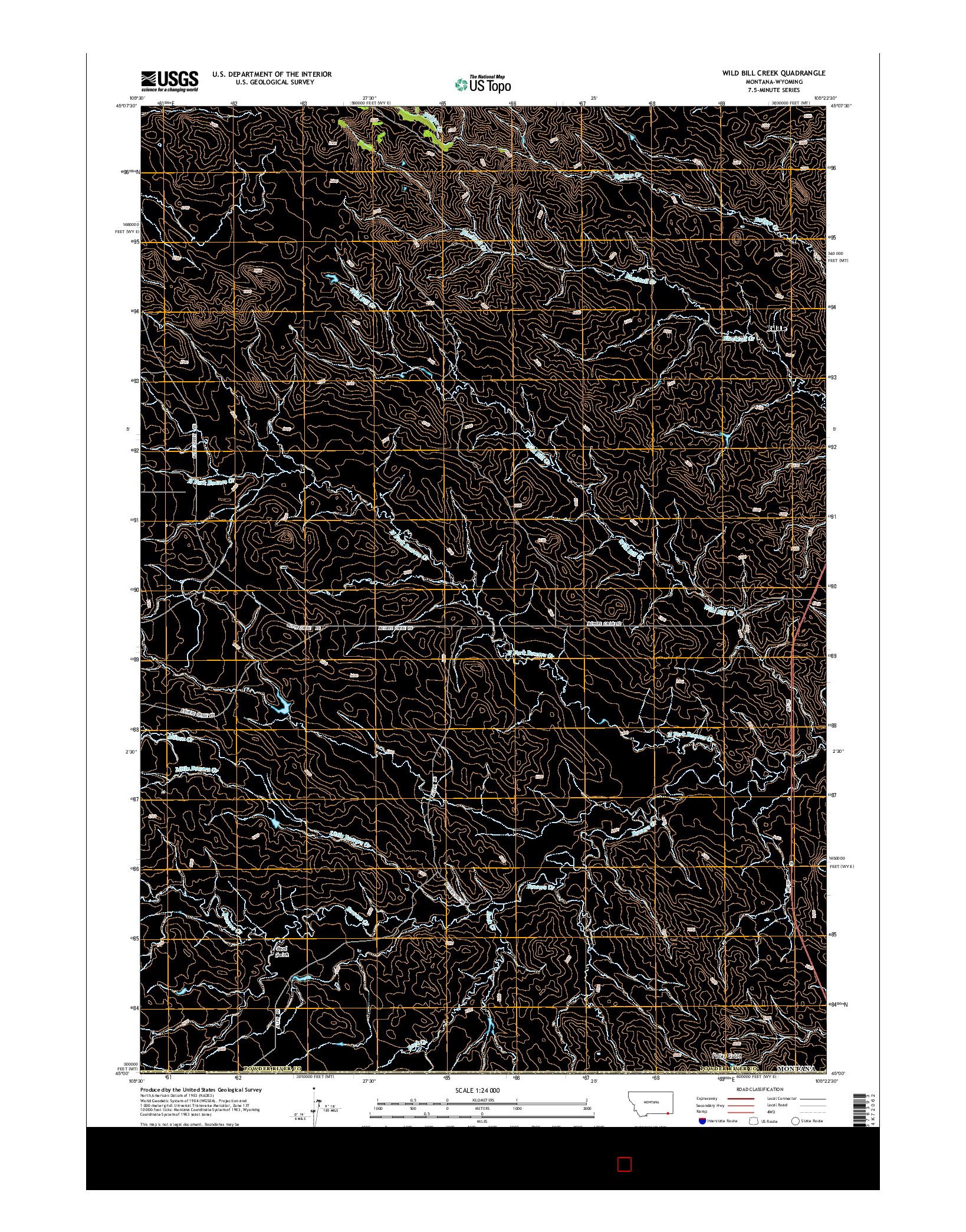 USGS US TOPO 7.5-MINUTE MAP FOR WILD BILL CREEK, MT-WY 2014