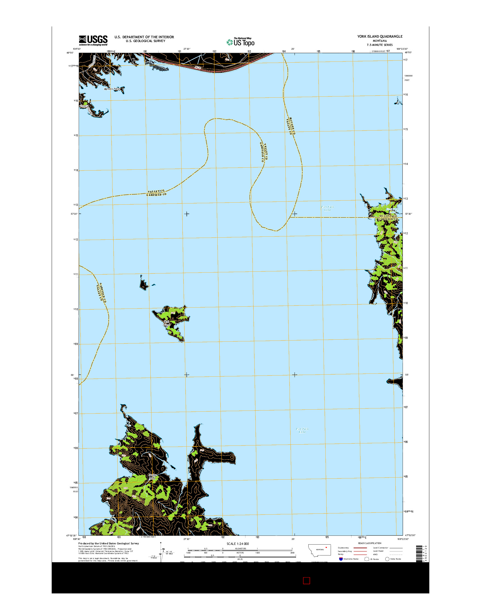 USGS US TOPO 7.5-MINUTE MAP FOR YORK ISLAND, MT 2014