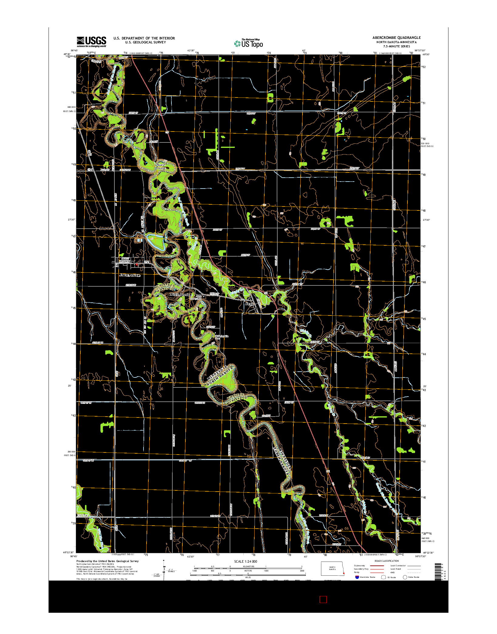 USGS US TOPO 7.5-MINUTE MAP FOR ABERCROMBIE, ND-MN 2014