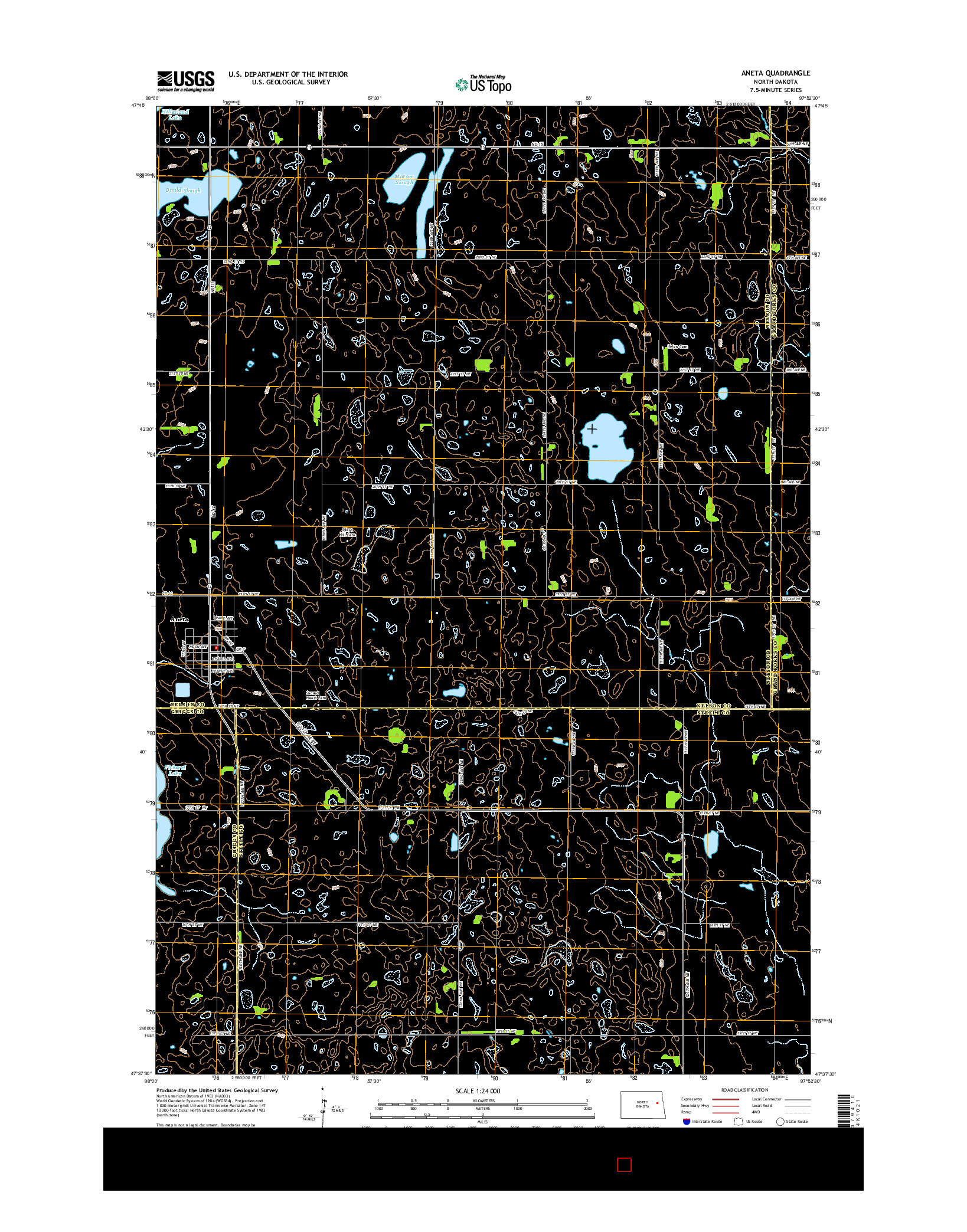 USGS US TOPO 7.5-MINUTE MAP FOR ANETA, ND 2014