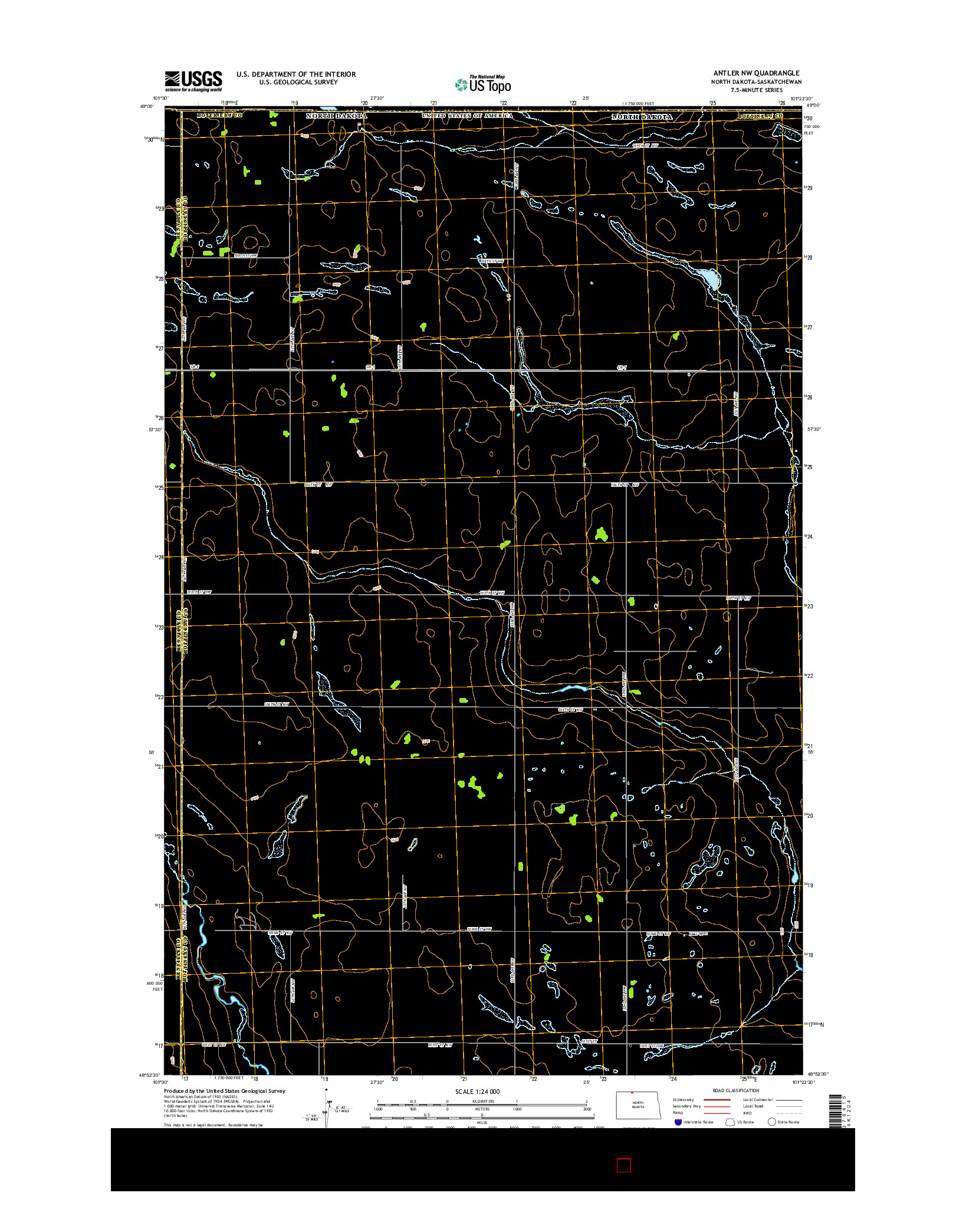 USGS US TOPO 7.5-MINUTE MAP FOR ANTLER NW, ND-SK 2014