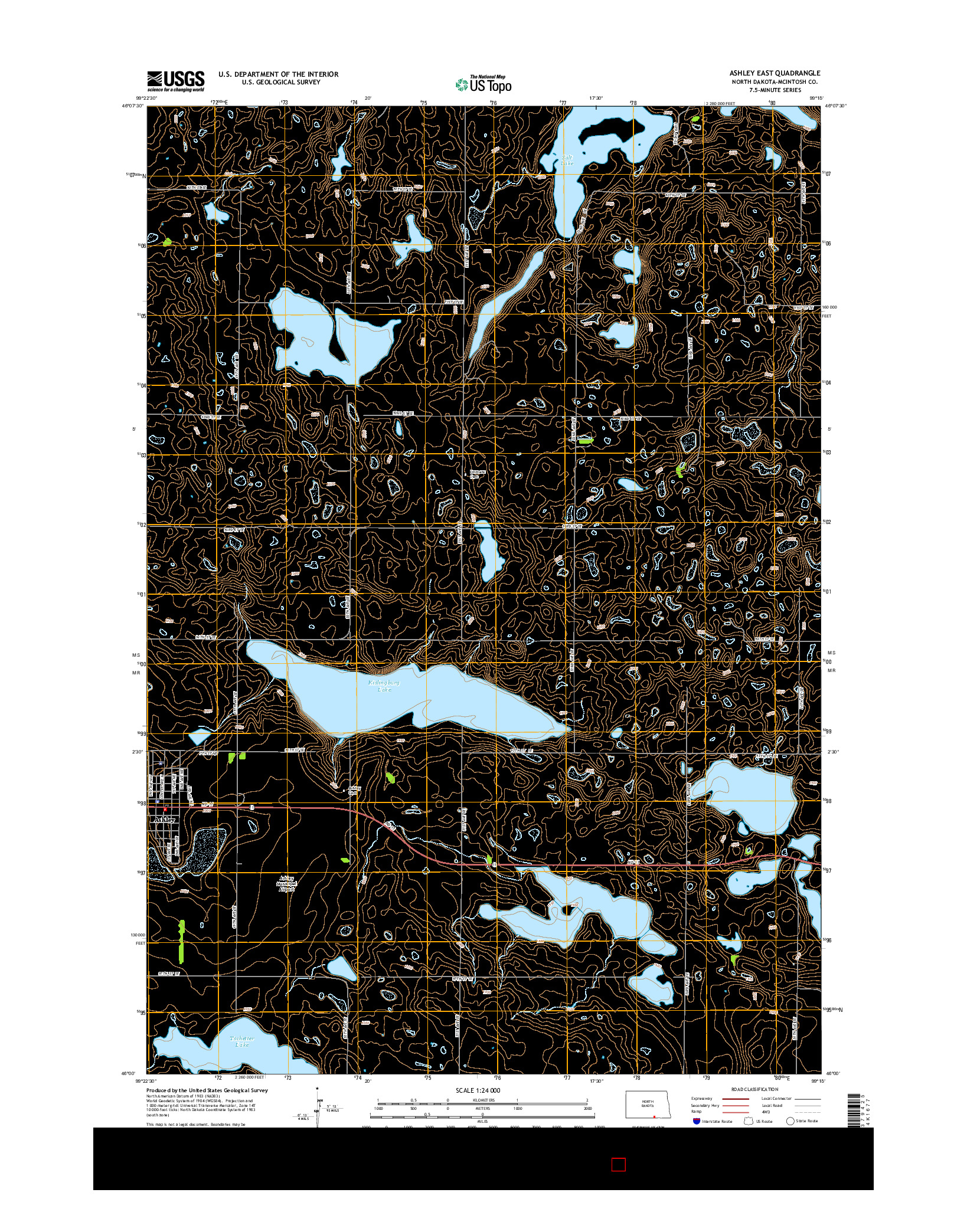 USGS US TOPO 7.5-MINUTE MAP FOR ASHLEY EAST, ND 2014
