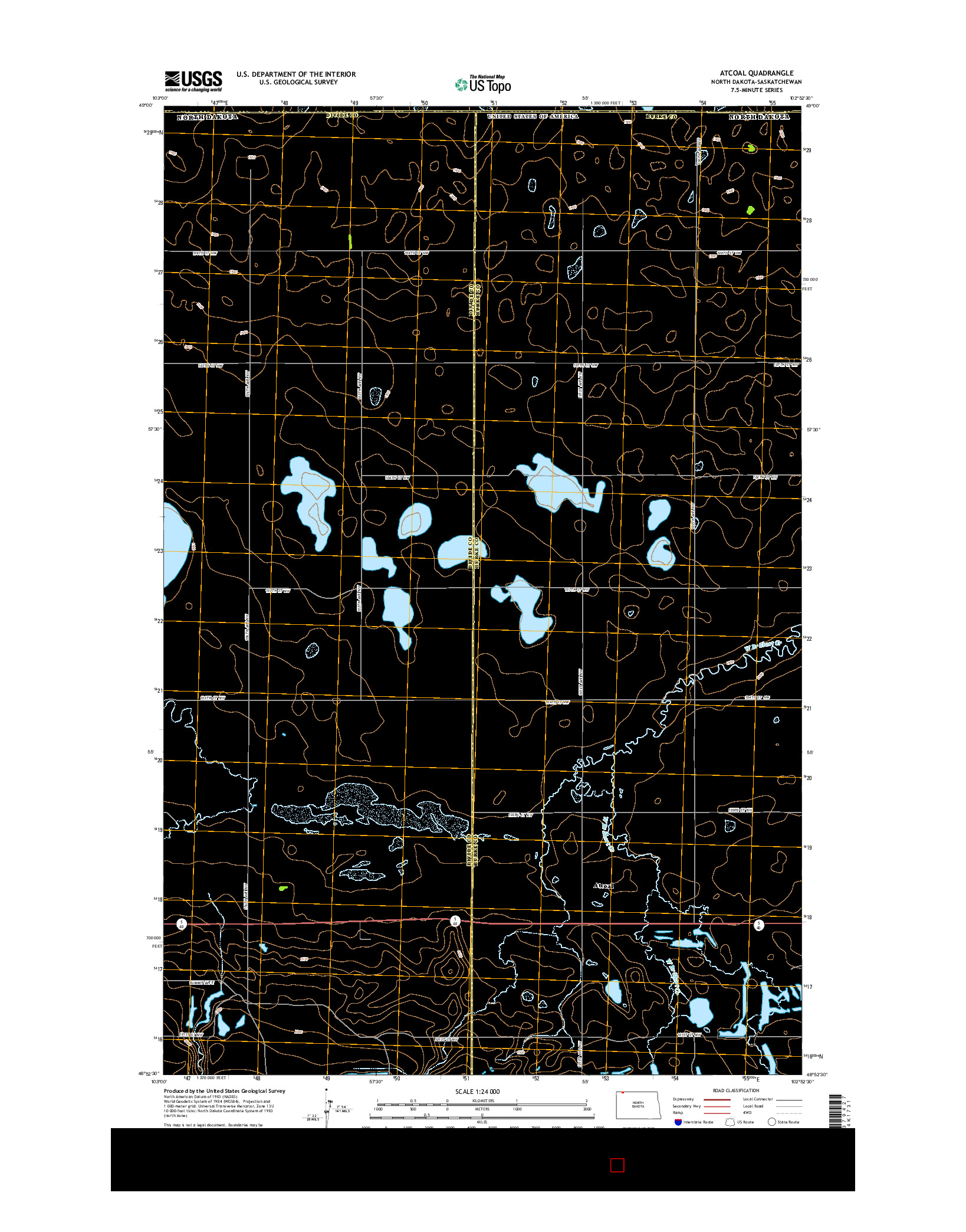USGS US TOPO 7.5-MINUTE MAP FOR ATCOAL, ND-SK 2014