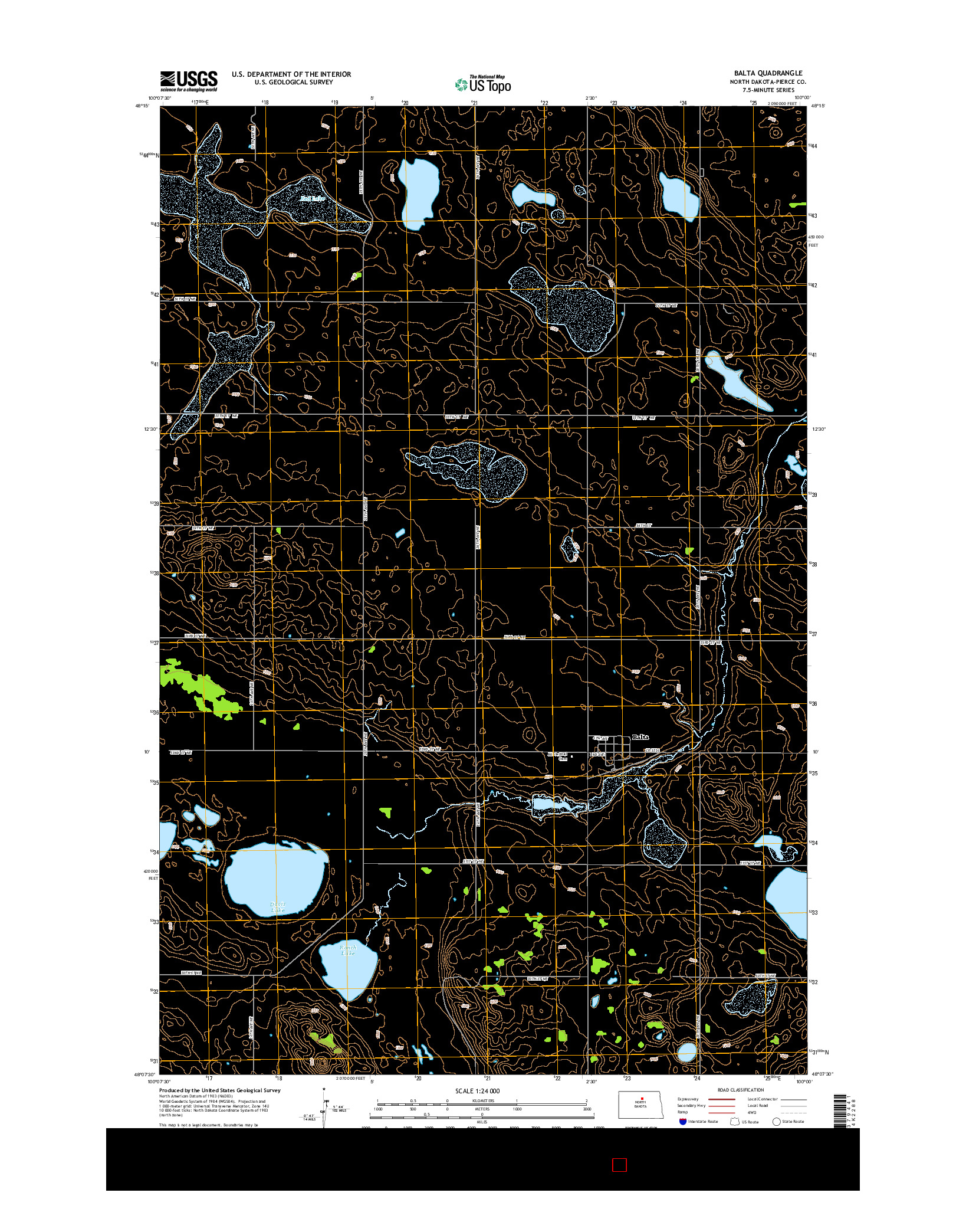 USGS US TOPO 7.5-MINUTE MAP FOR BALTA, ND 2014