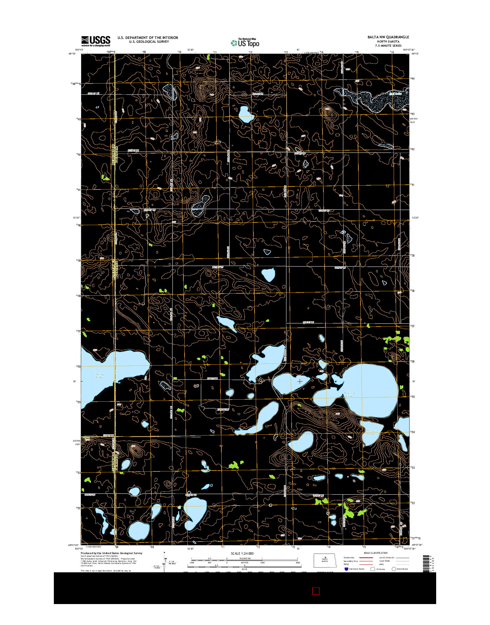 USGS US TOPO 7.5-MINUTE MAP FOR BALTA NW, ND 2014