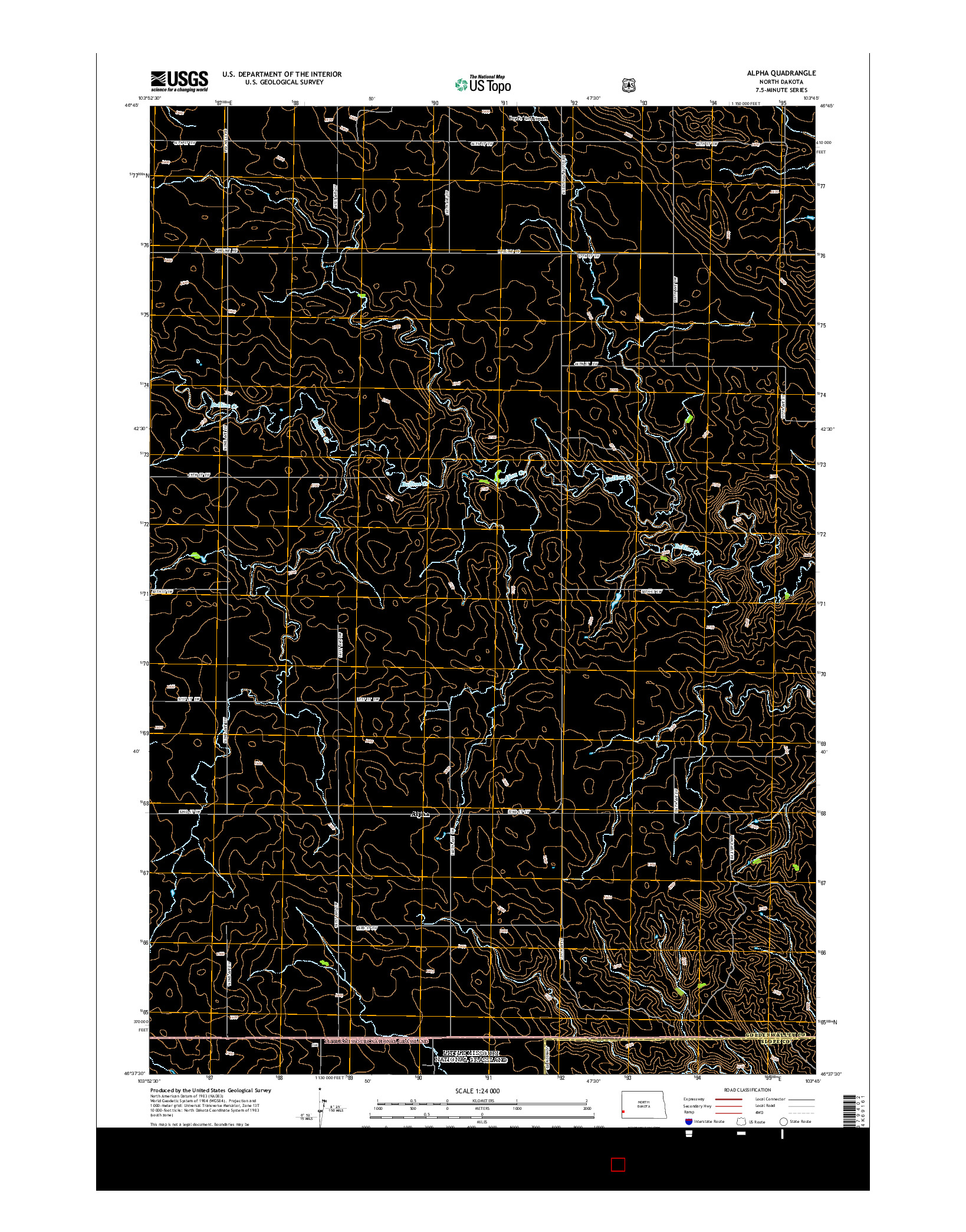 USGS US TOPO 7.5-MINUTE MAP FOR ALPHA, ND 2014