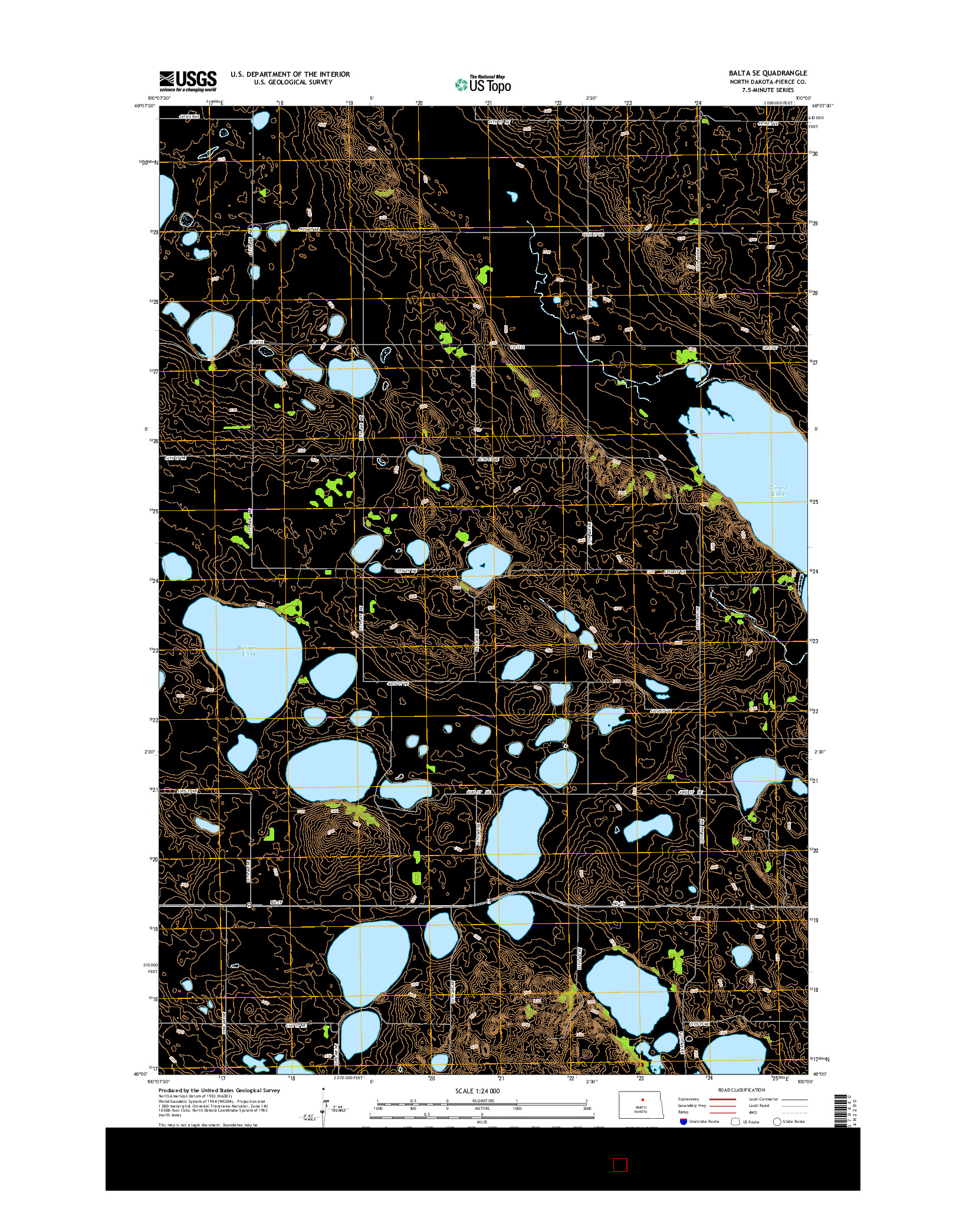 USGS US TOPO 7.5-MINUTE MAP FOR BALTA SE, ND 2014