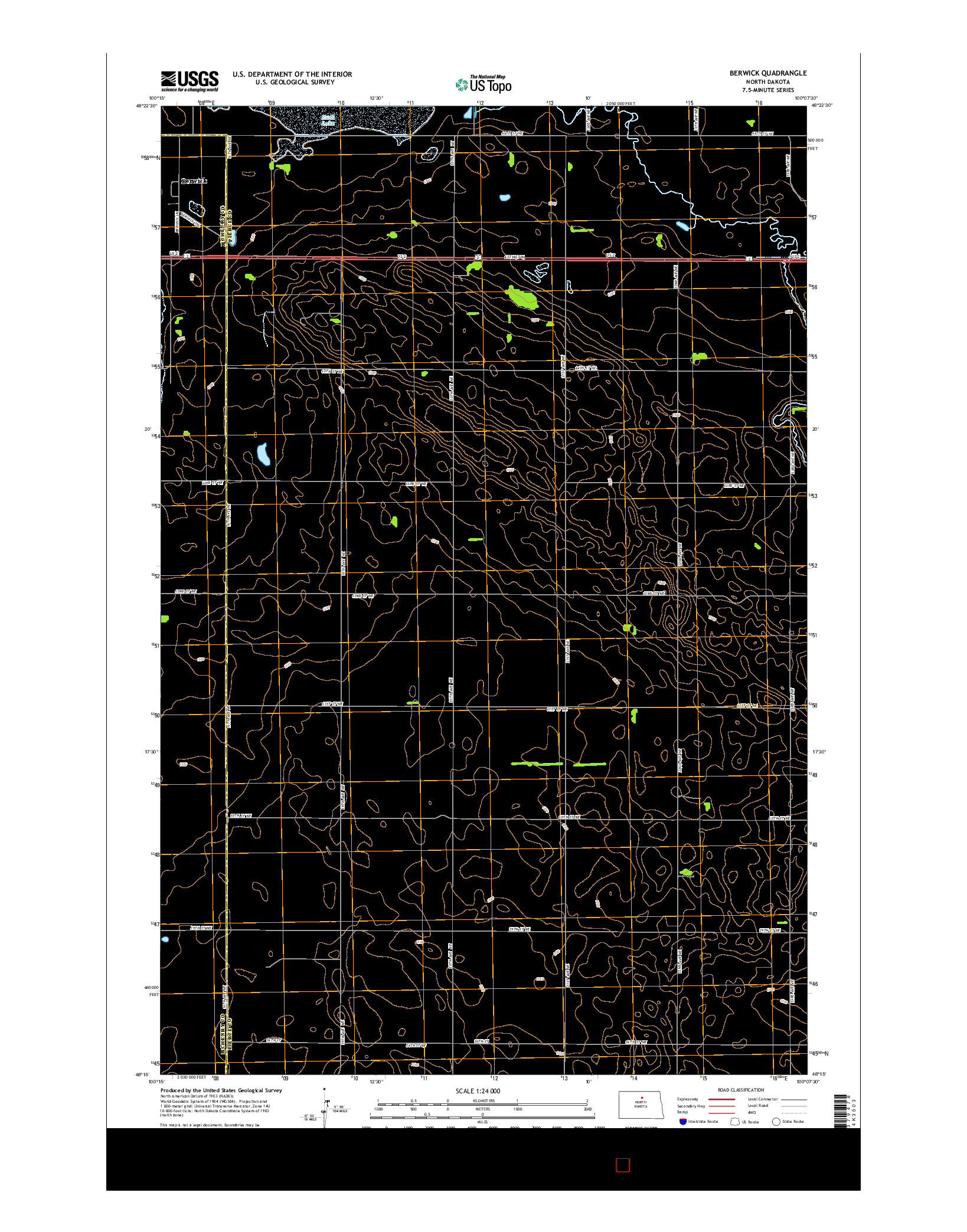 USGS US TOPO 7.5-MINUTE MAP FOR BERWICK, ND 2014