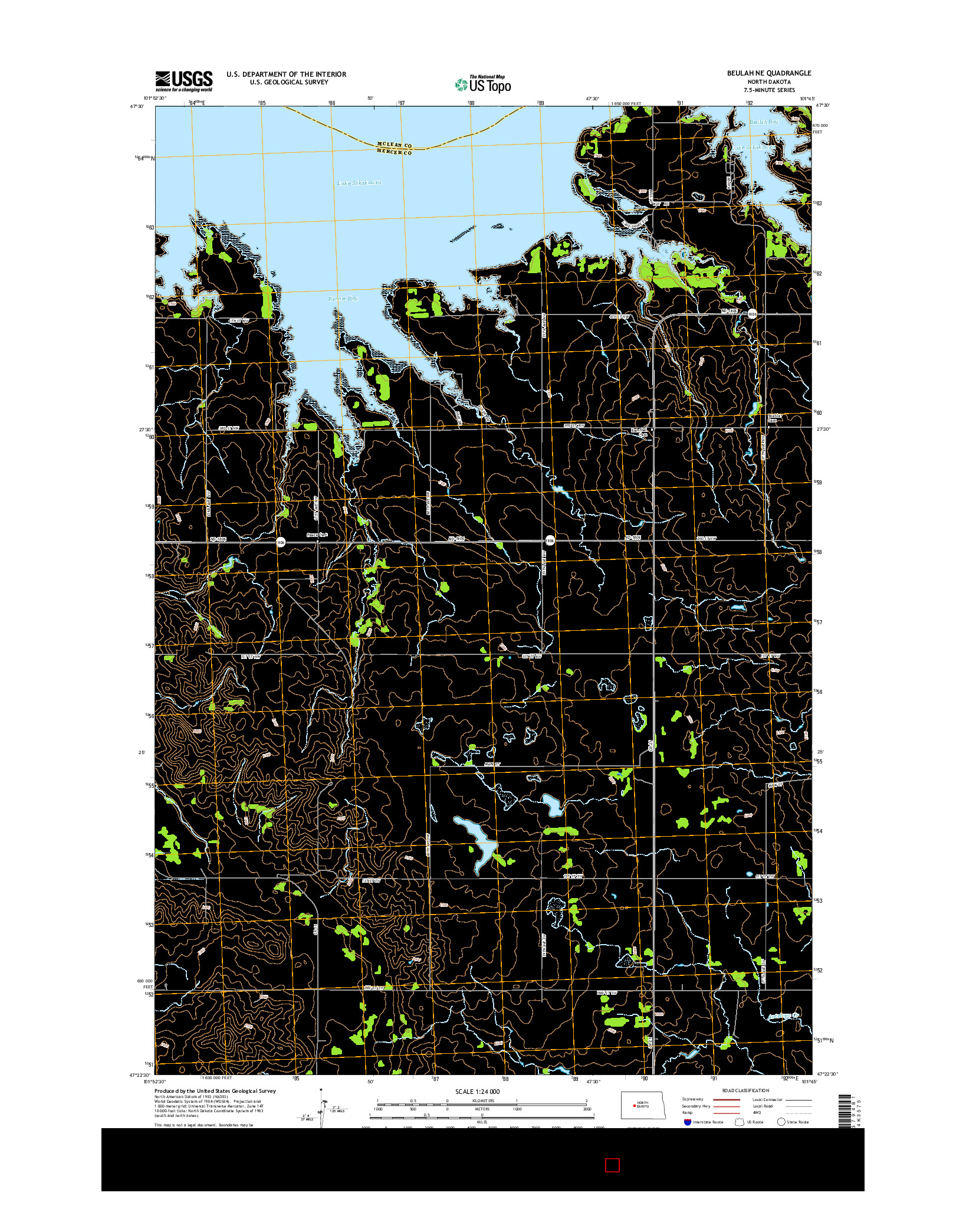 USGS US TOPO 7.5-MINUTE MAP FOR BEULAH NE, ND 2014
