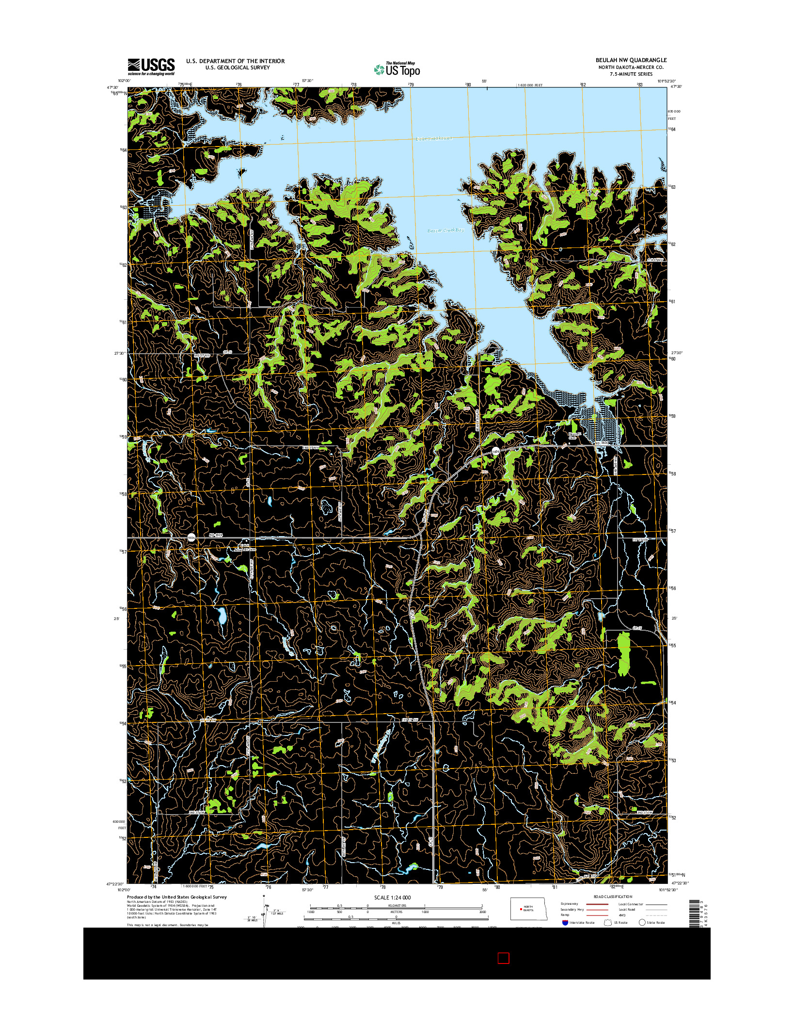 USGS US TOPO 7.5-MINUTE MAP FOR BEULAH NW, ND 2014