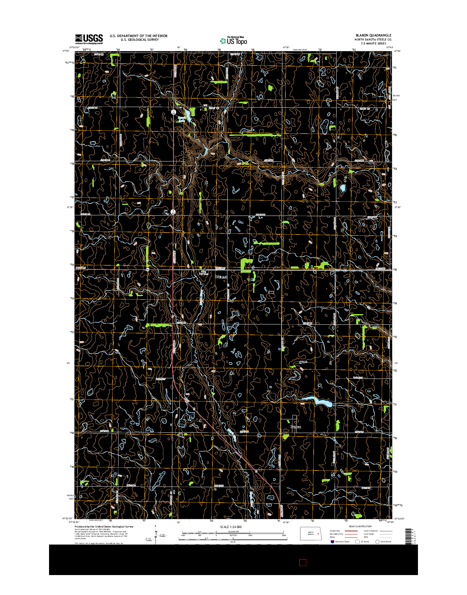 USGS US TOPO 7.5-MINUTE MAP FOR BLABON, ND 2014