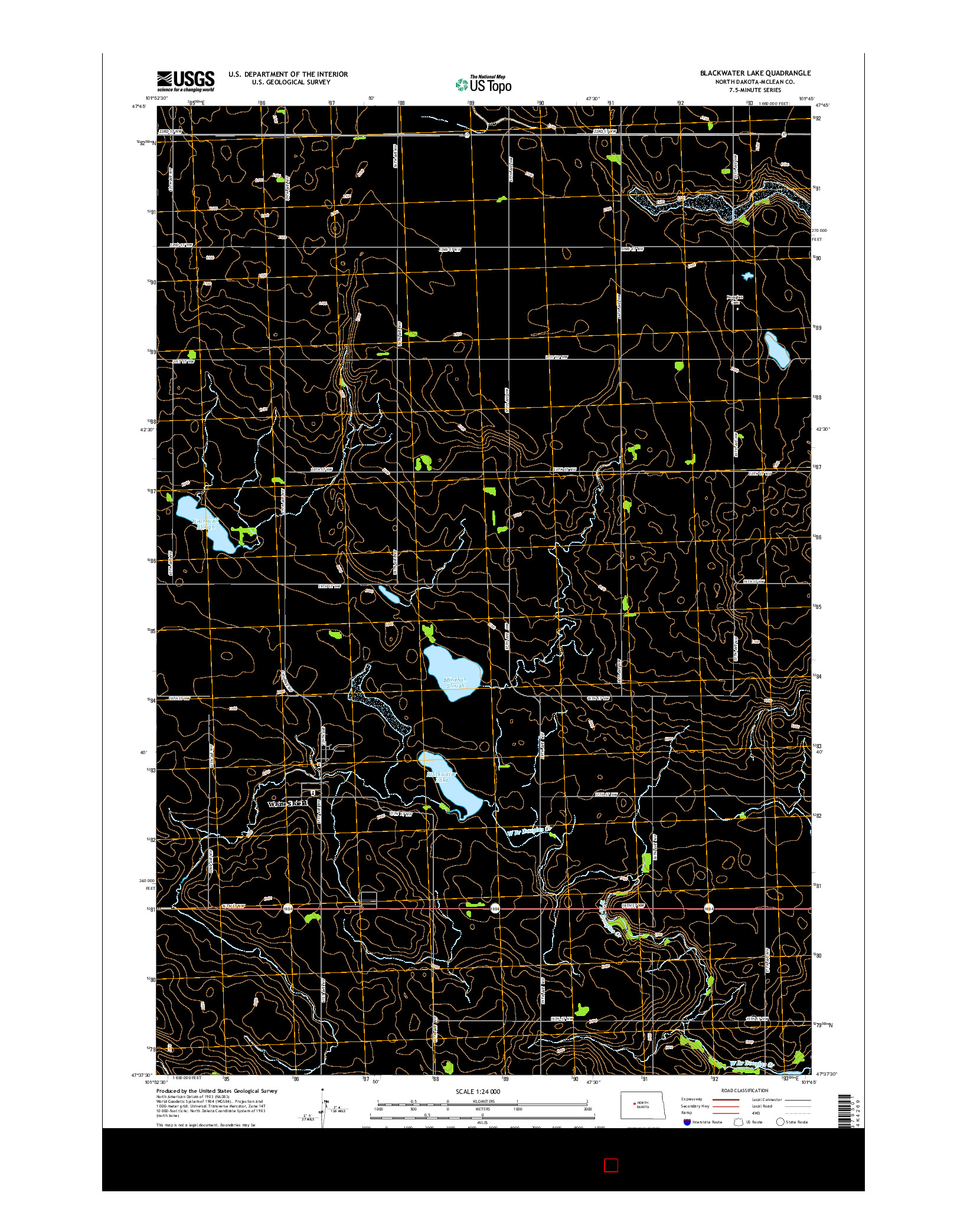 USGS US TOPO 7.5-MINUTE MAP FOR BLACKWATER LAKE, ND 2014