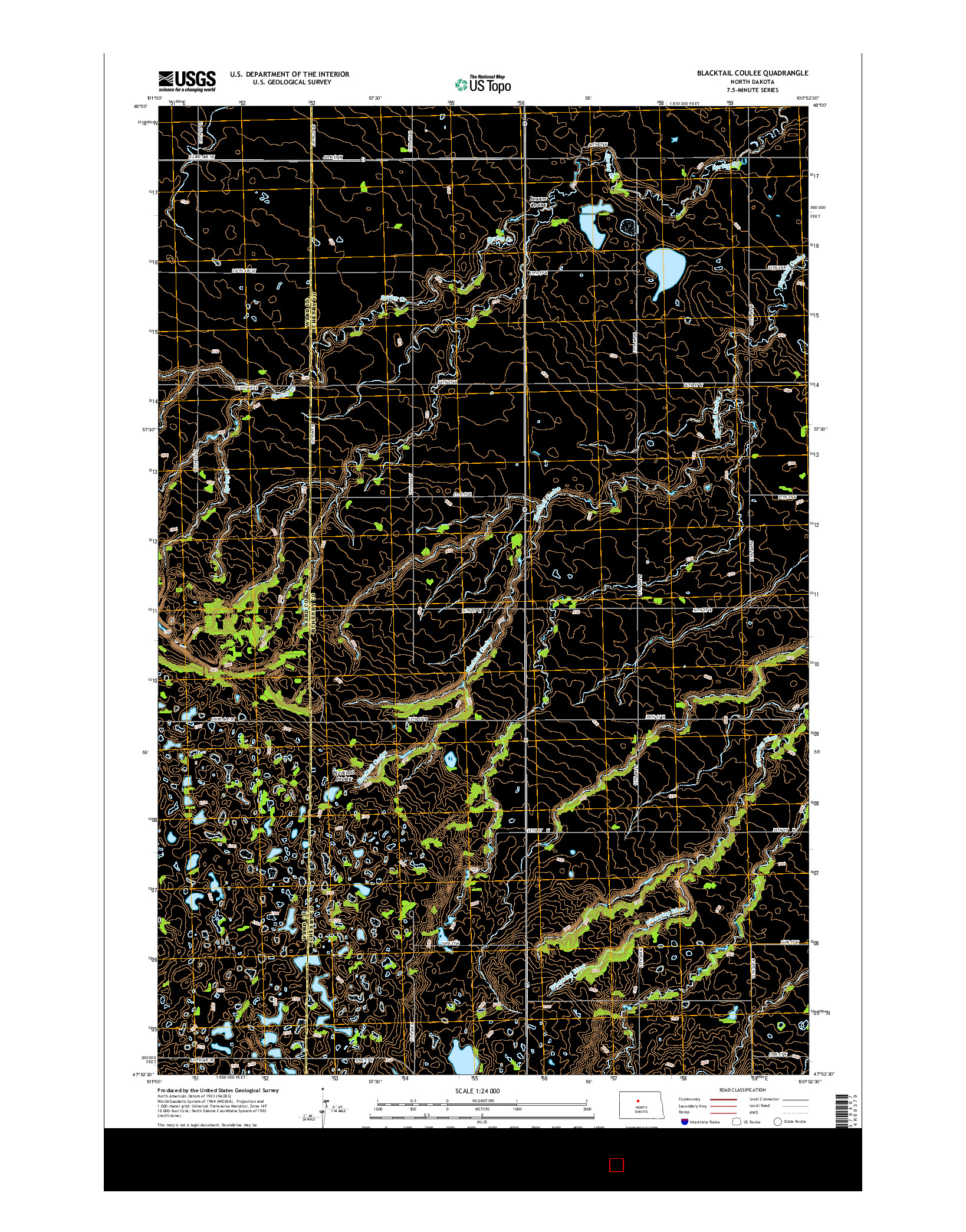 USGS US TOPO 7.5-MINUTE MAP FOR BLACKTAIL COULEE, ND 2014