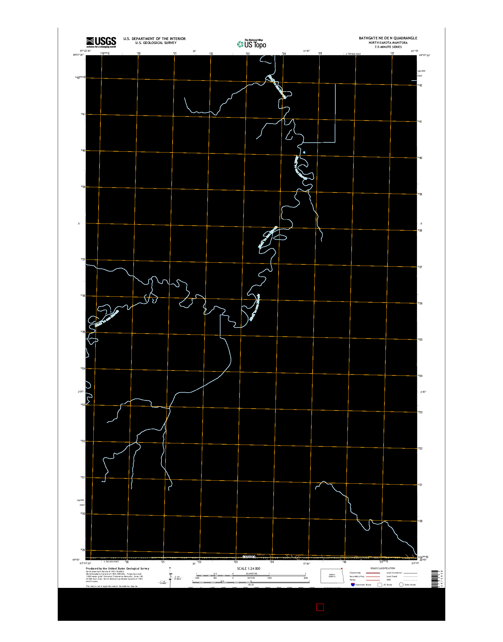 USGS US TOPO 7.5-MINUTE MAP FOR BATHGATE NE OE N, ND-MB 2014