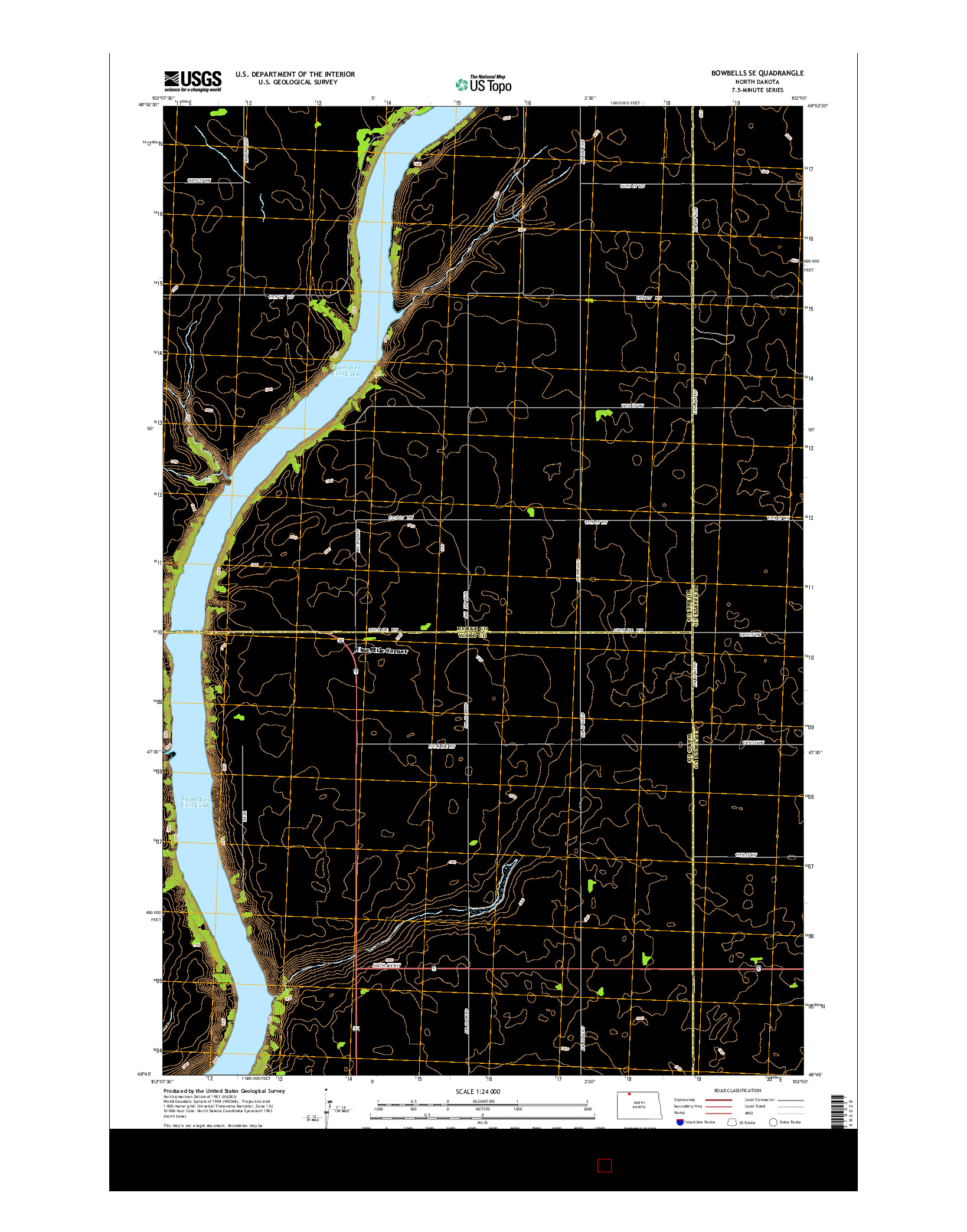 USGS US TOPO 7.5-MINUTE MAP FOR BOWBELLS SE, ND 2014