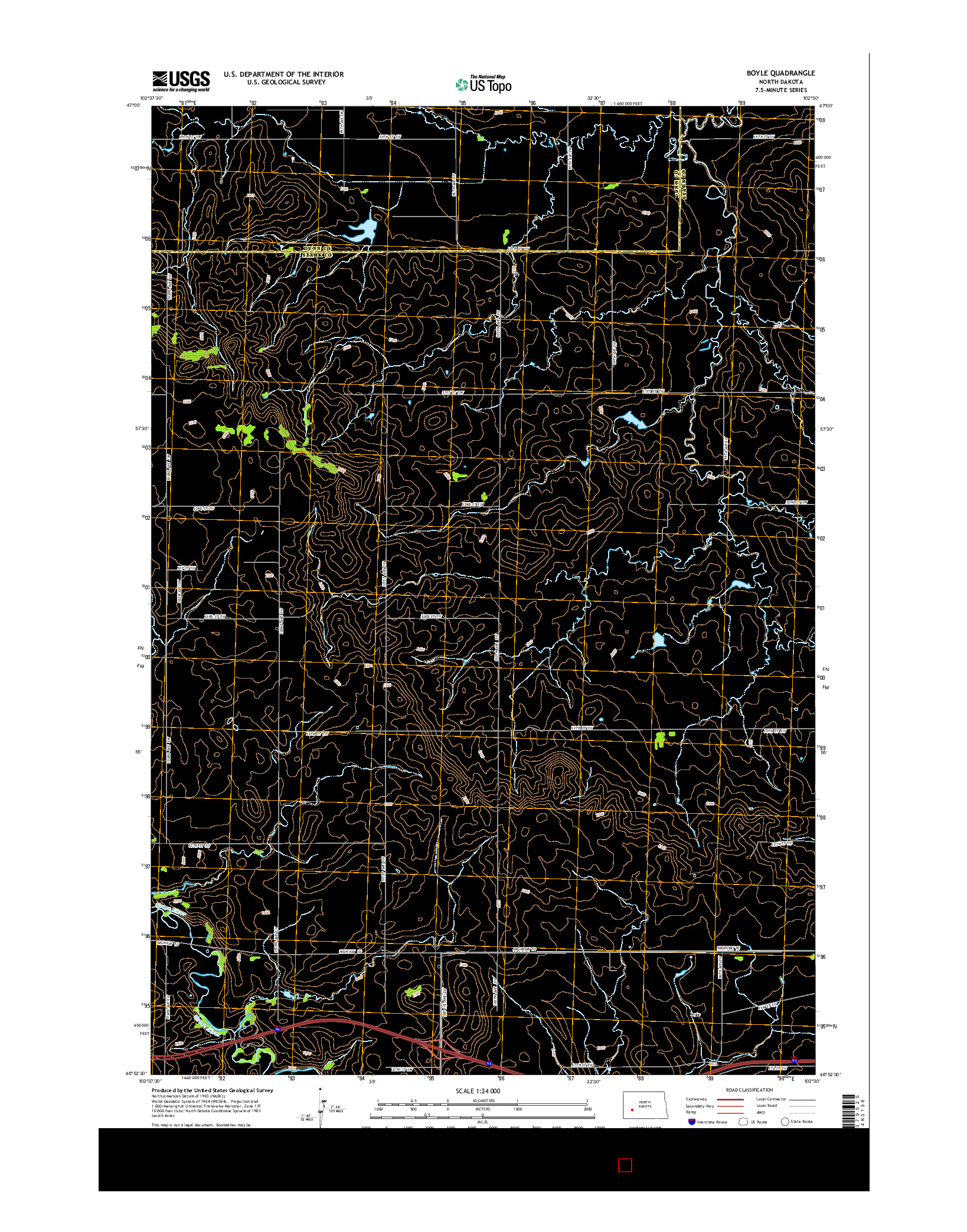 USGS US TOPO 7.5-MINUTE MAP FOR BOYLE, ND 2014