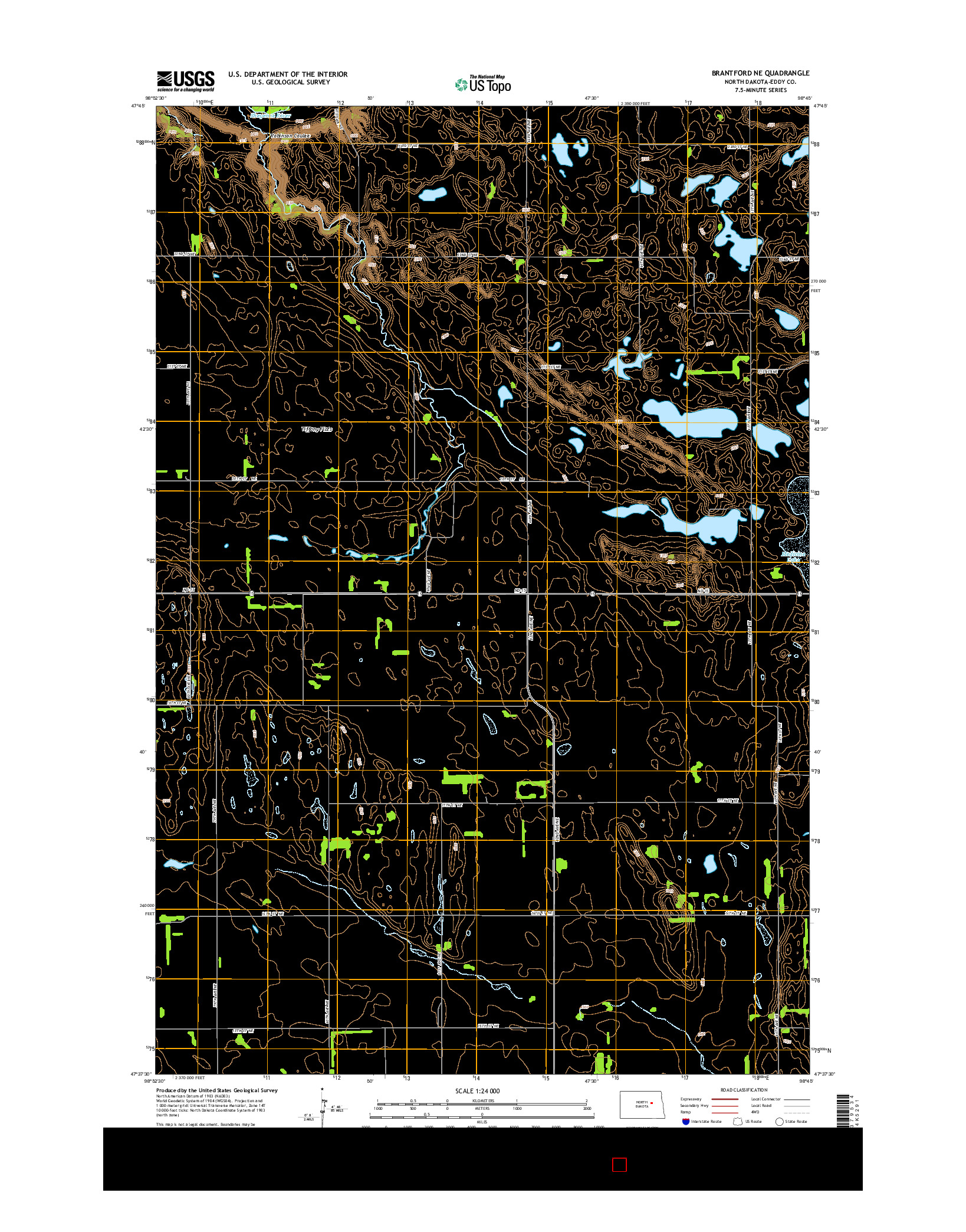 USGS US TOPO 7.5-MINUTE MAP FOR BRANTFORD NE, ND 2014