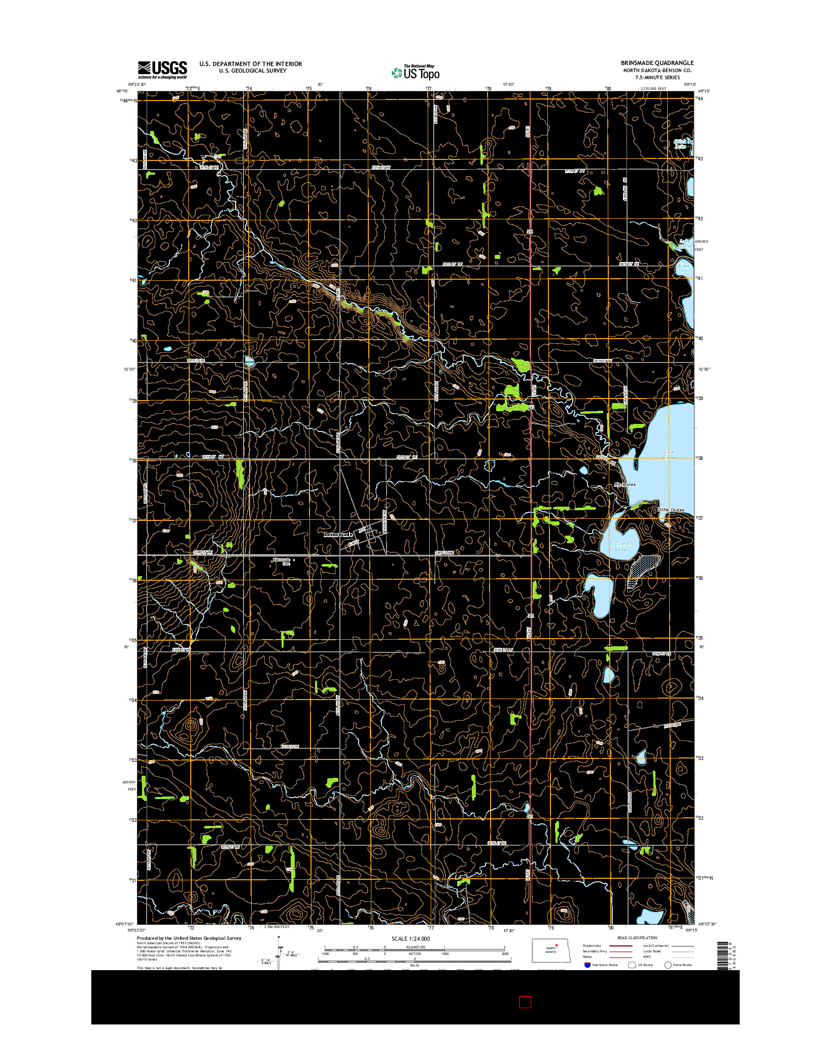 USGS US TOPO 7.5-MINUTE MAP FOR BRINSMADE, ND 2014