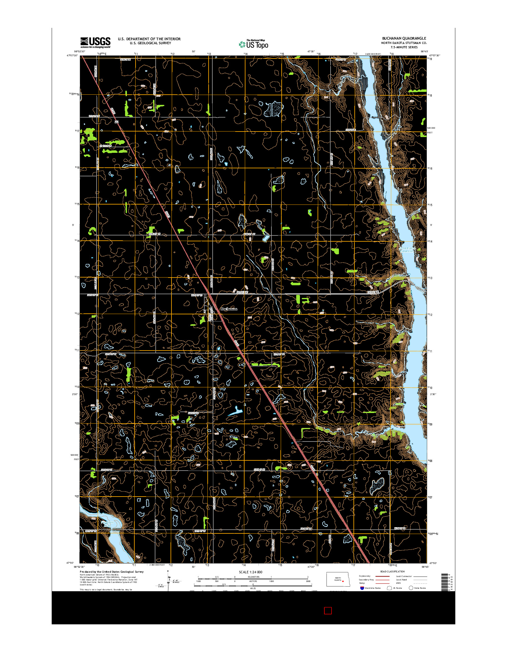 USGS US TOPO 7.5-MINUTE MAP FOR BUCHANAN, ND 2014