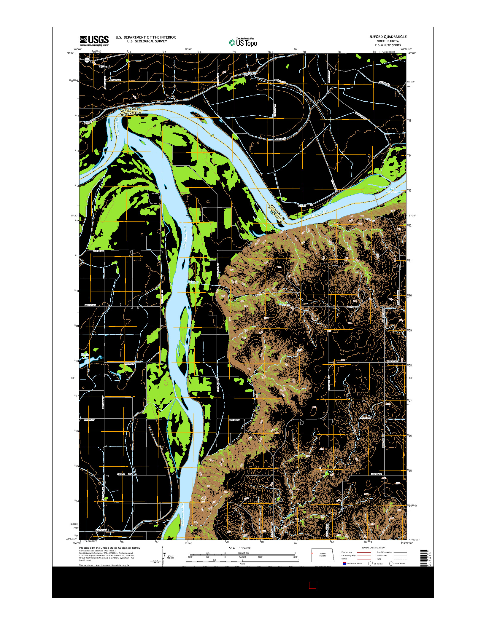 USGS US TOPO 7.5-MINUTE MAP FOR BUFORD, ND 2014