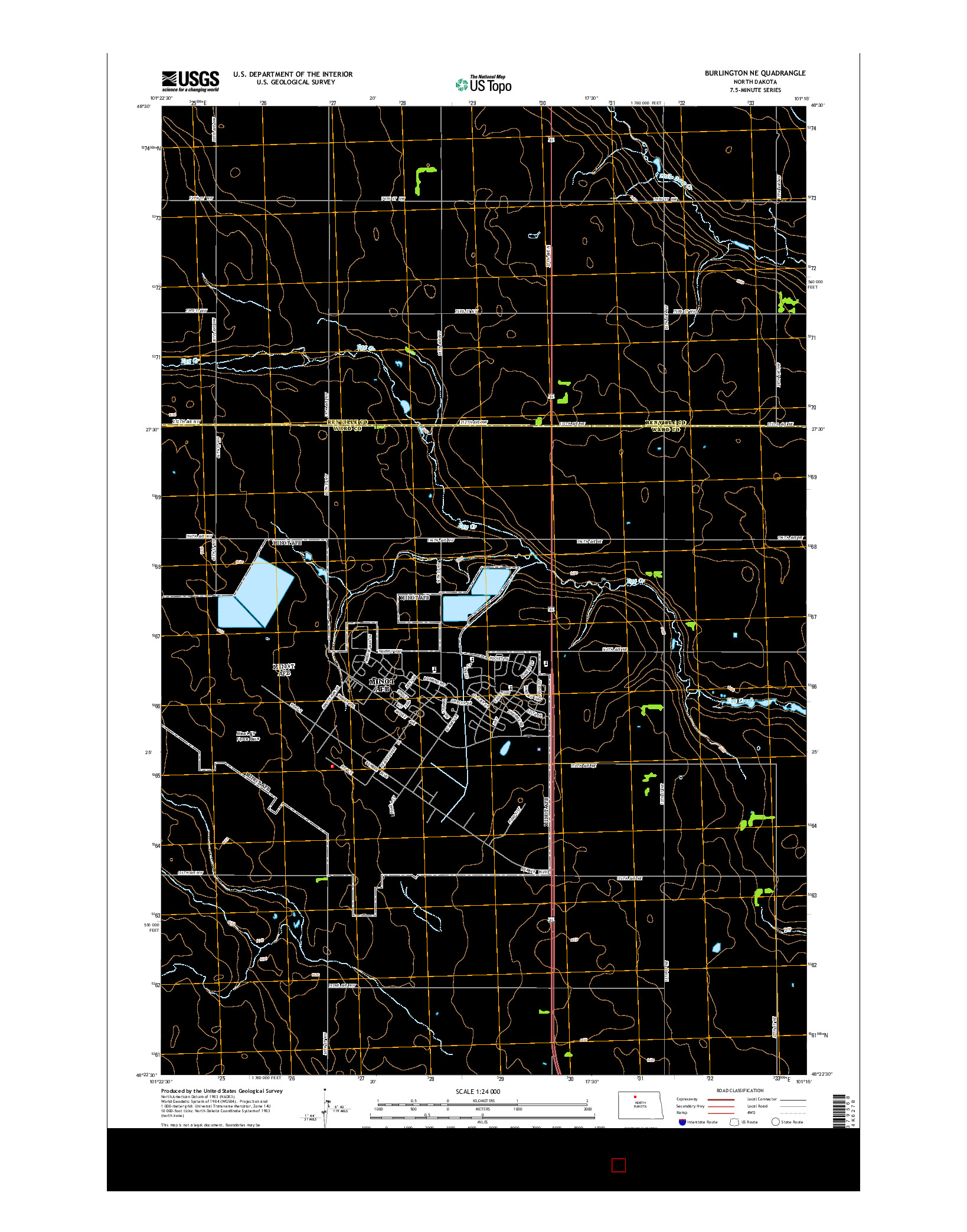 USGS US TOPO 7.5-MINUTE MAP FOR BURLINGTON NE, ND 2014