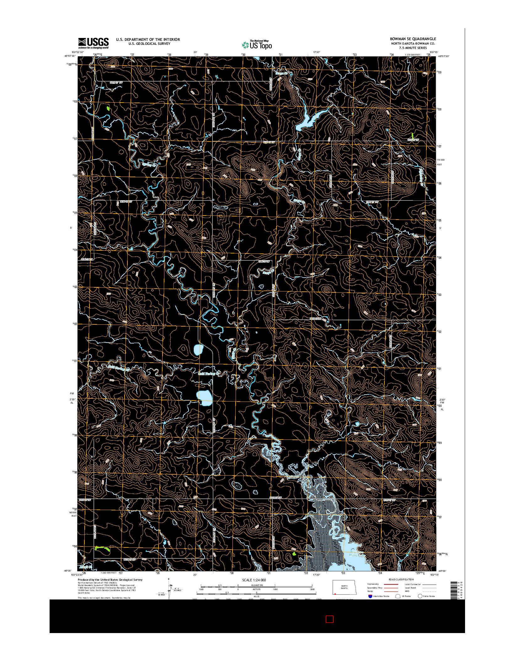 USGS US TOPO 7.5-MINUTE MAP FOR BOWMAN SE, ND 2014