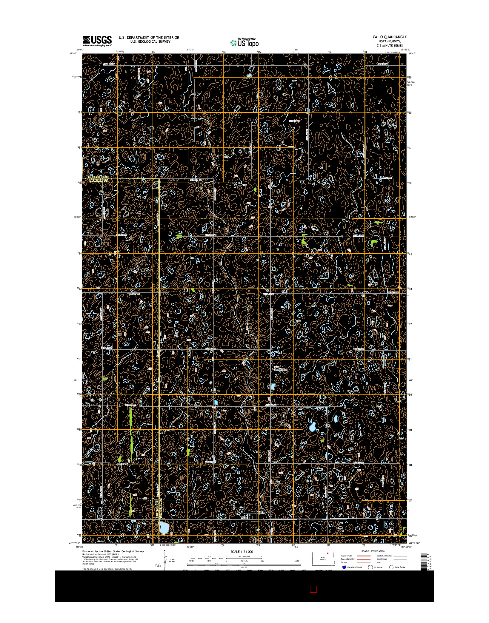 USGS US TOPO 7.5-MINUTE MAP FOR CALIO, ND 2014