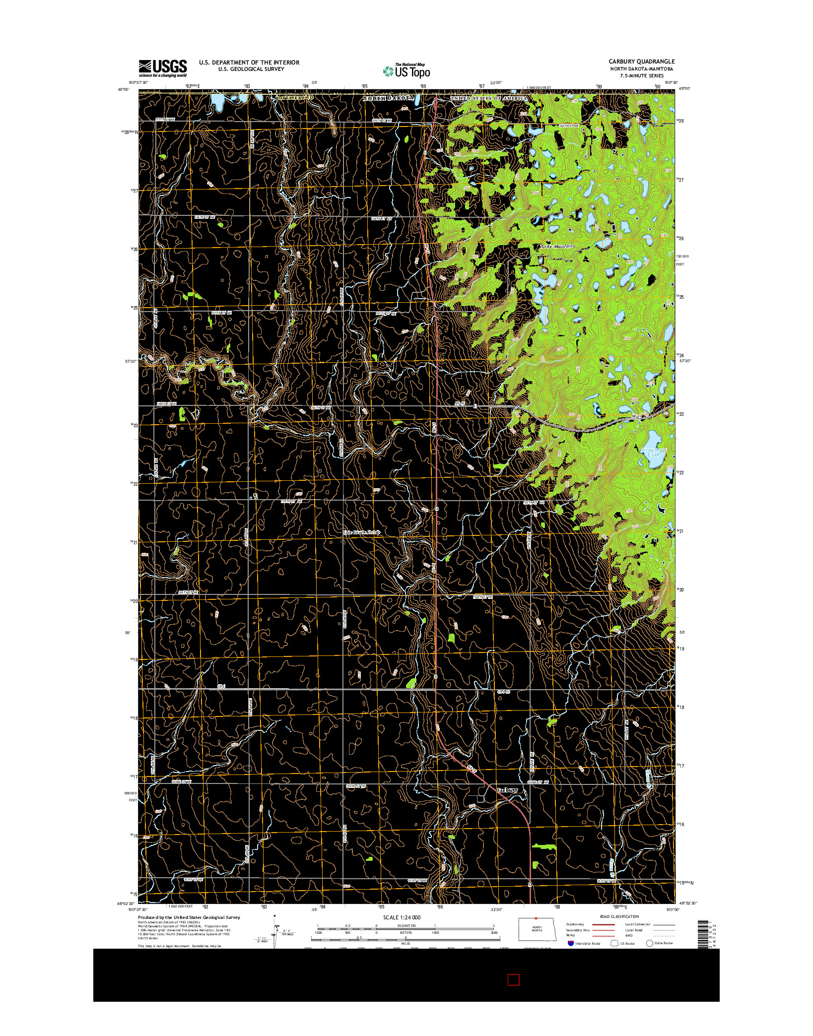 USGS US TOPO 7.5-MINUTE MAP FOR CARBURY, ND-MB 2014