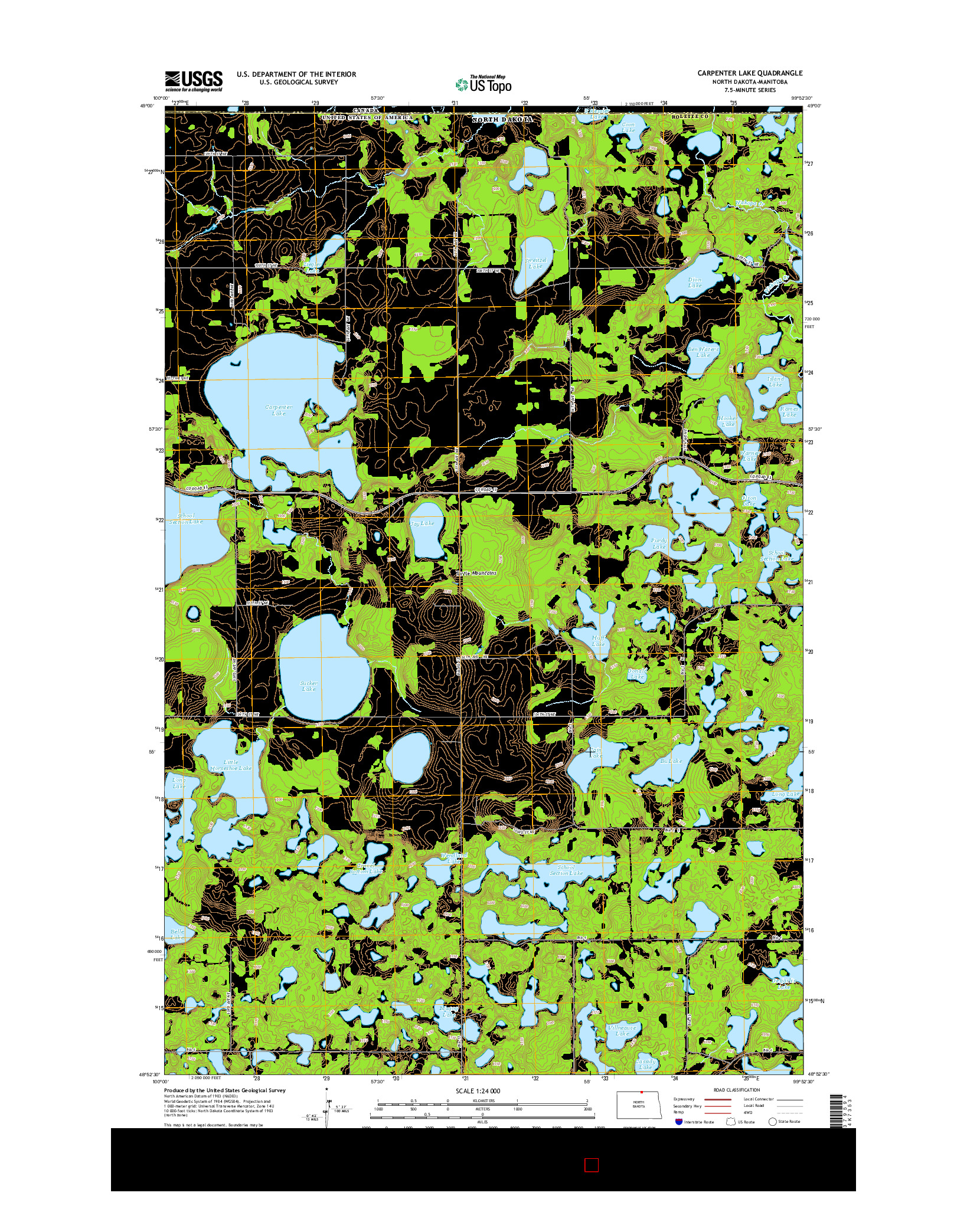 USGS US TOPO 7.5-MINUTE MAP FOR CARPENTER LAKE, ND-MB 2014