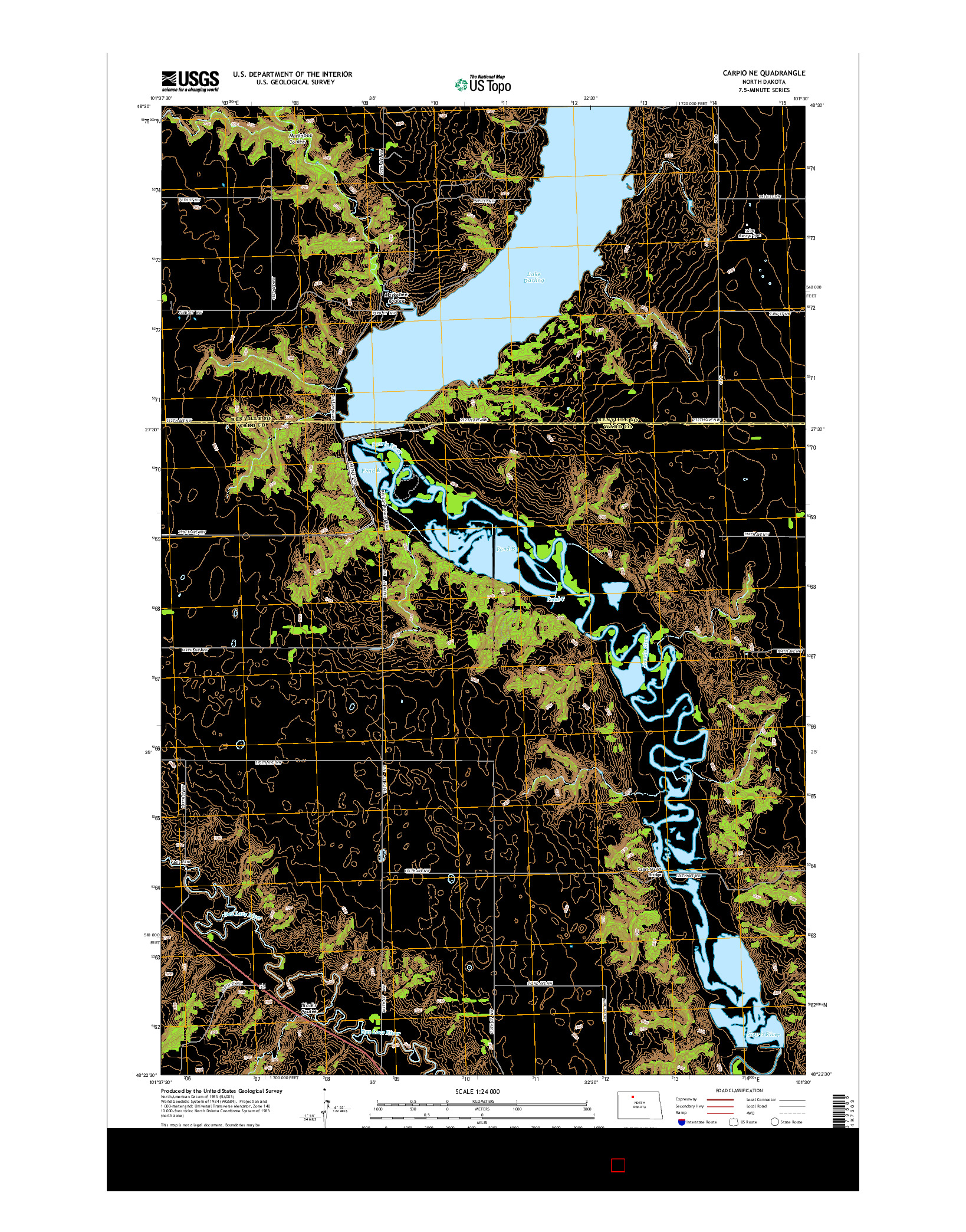 USGS US TOPO 7.5-MINUTE MAP FOR CARPIO NE, ND 2014