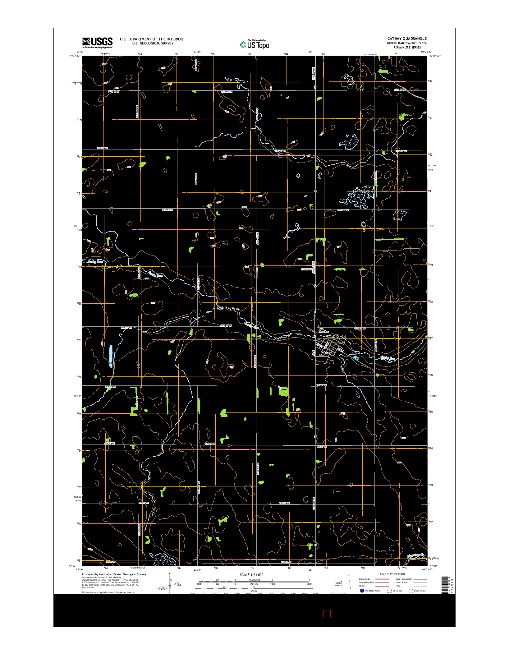 USGS US TOPO 7.5-MINUTE MAP FOR CATHAY, ND 2014